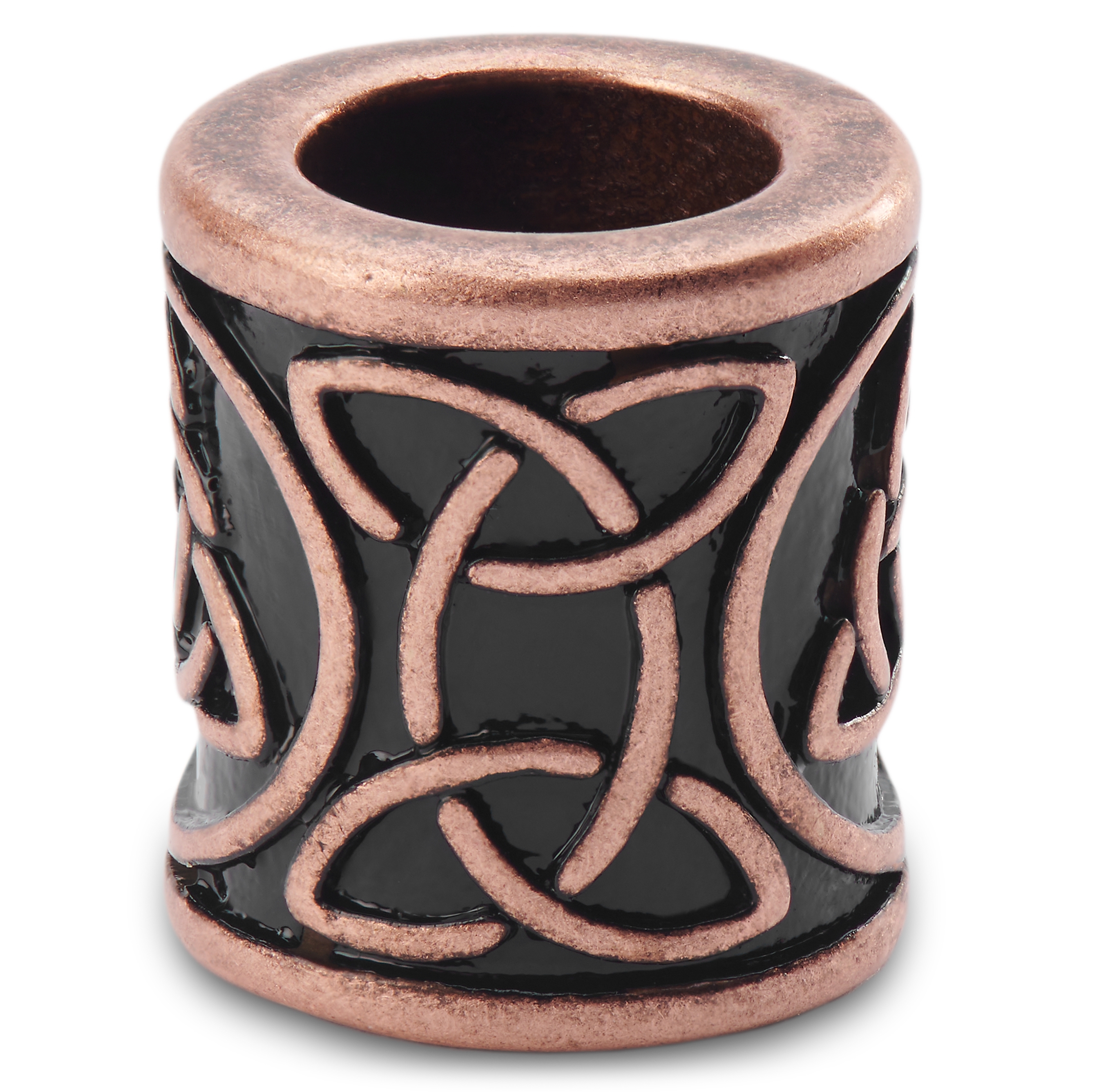 Bronsfärgad Skäggring med Keltiskt Knutmönster i Rostfritt Stål - 3