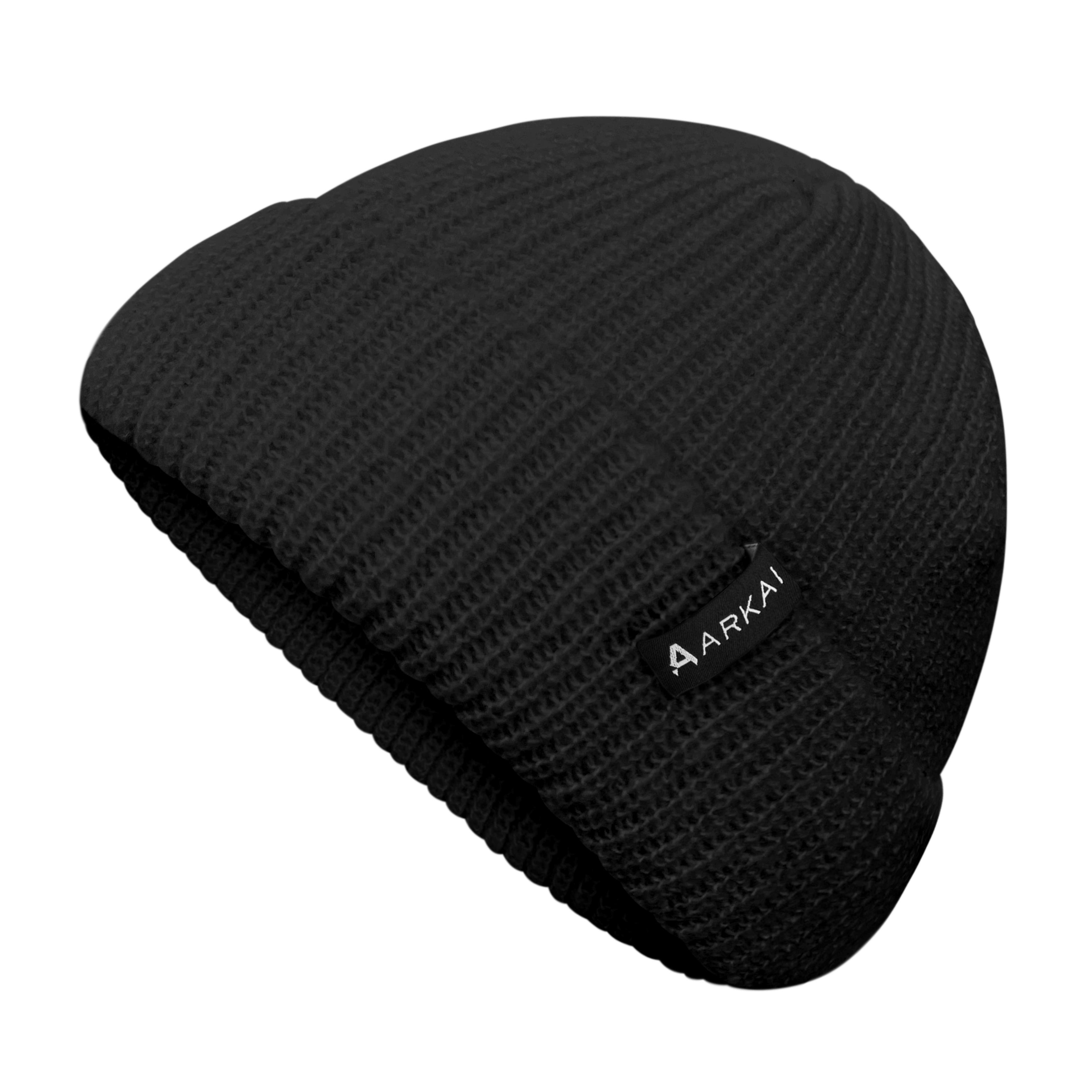 Nordic | Zwarte geribde beanie in vissersstijl - 1