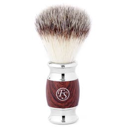Modern Rosewood-Look Synthetic Shaving Brush