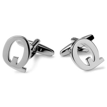 Gemelos con la inicial Q plateados Gemelos con la inicial Q plateados