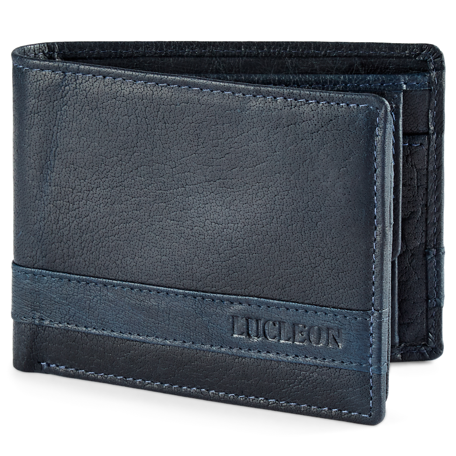 Montreal | Bifold Navy Blue RFID Leather Wallet - 8