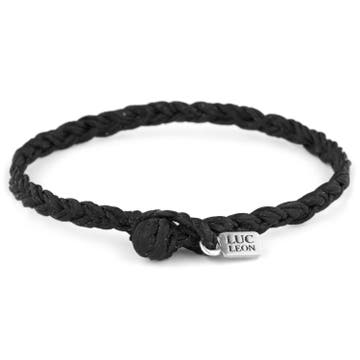 Black Braided Waxed Cotton Bracelet