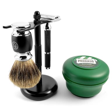 Svart Oldschool Barbersett Svart Oldschool Barbersett
