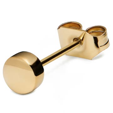 Boucle d'oreille "bouton" en acier doré de 4 mm