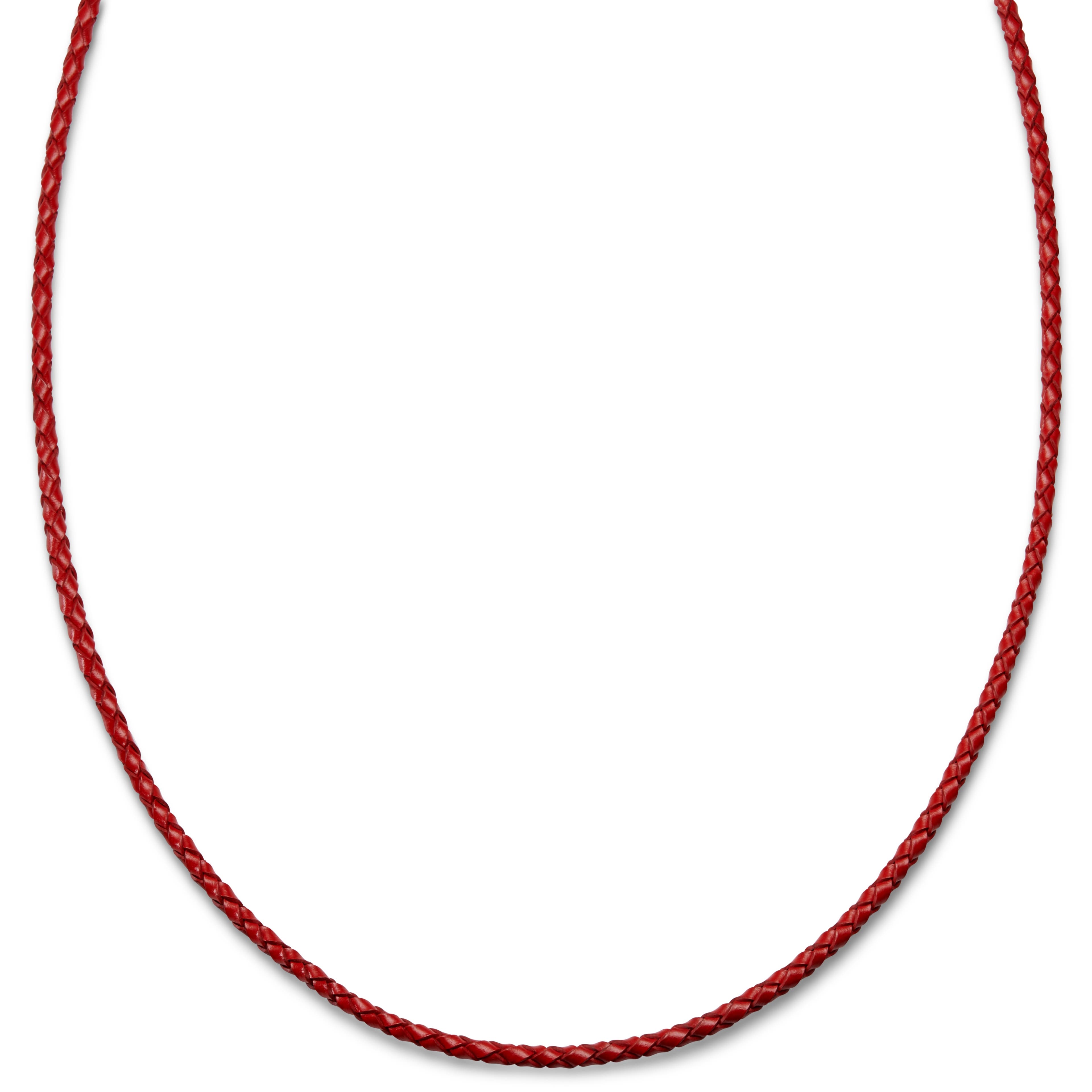 Tenvis | 3 mm Rødt Lærhalskjede