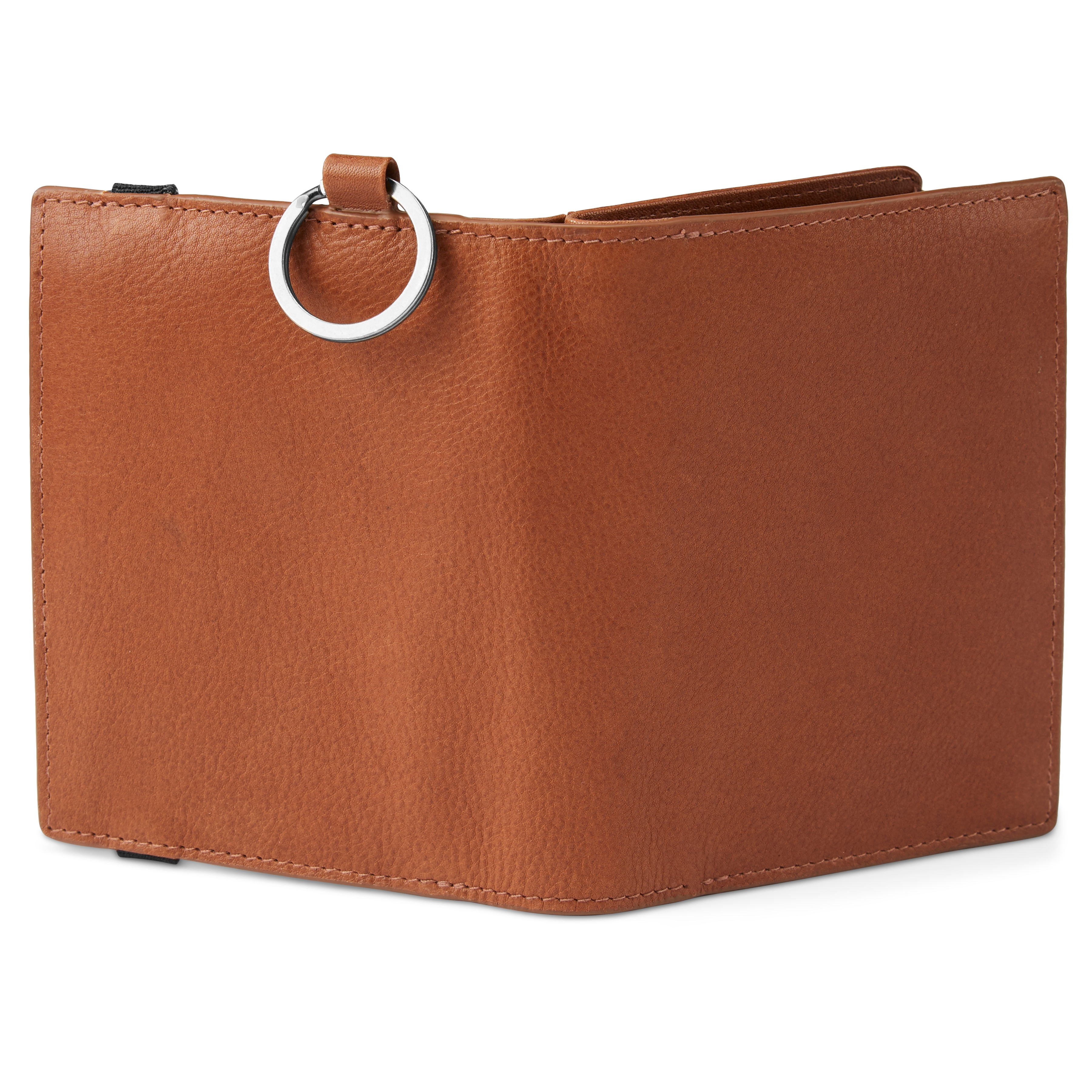 Lonnie Tan Leather RFID-Blocking Wallet with Keyring  - 5