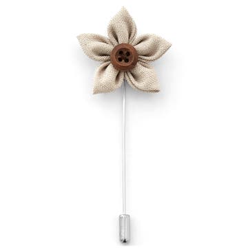 Buttoned Cream Lapel Flower
