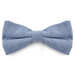 Arctic Blue Cotton Pre-Tied Bow Tie