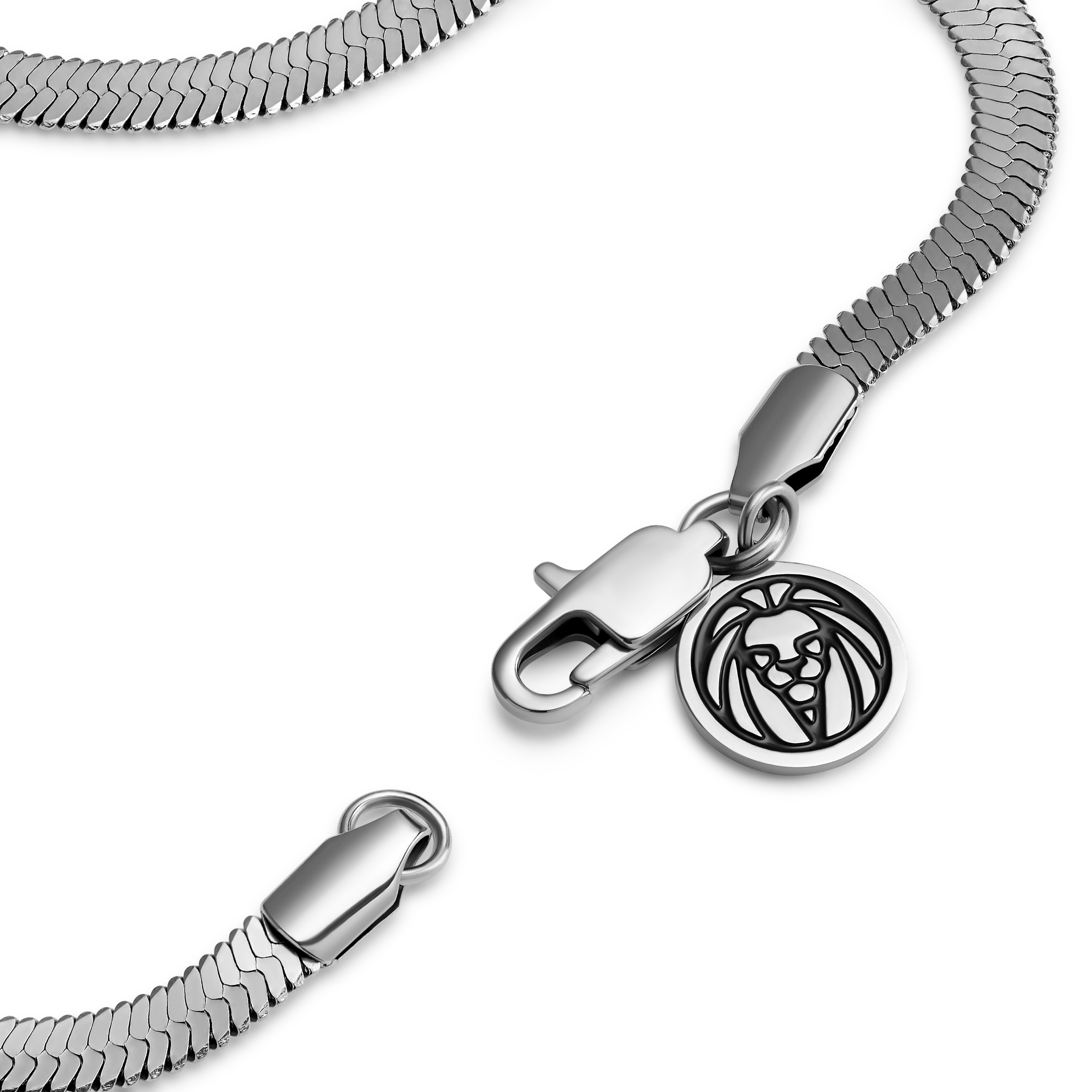 Essentials | Verižna zapestnica Herringbone v srebrni barvi, širine 4 mm - 6