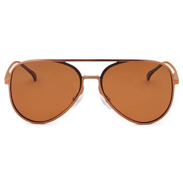 Bronze Polarised Aviator Sunglasses
