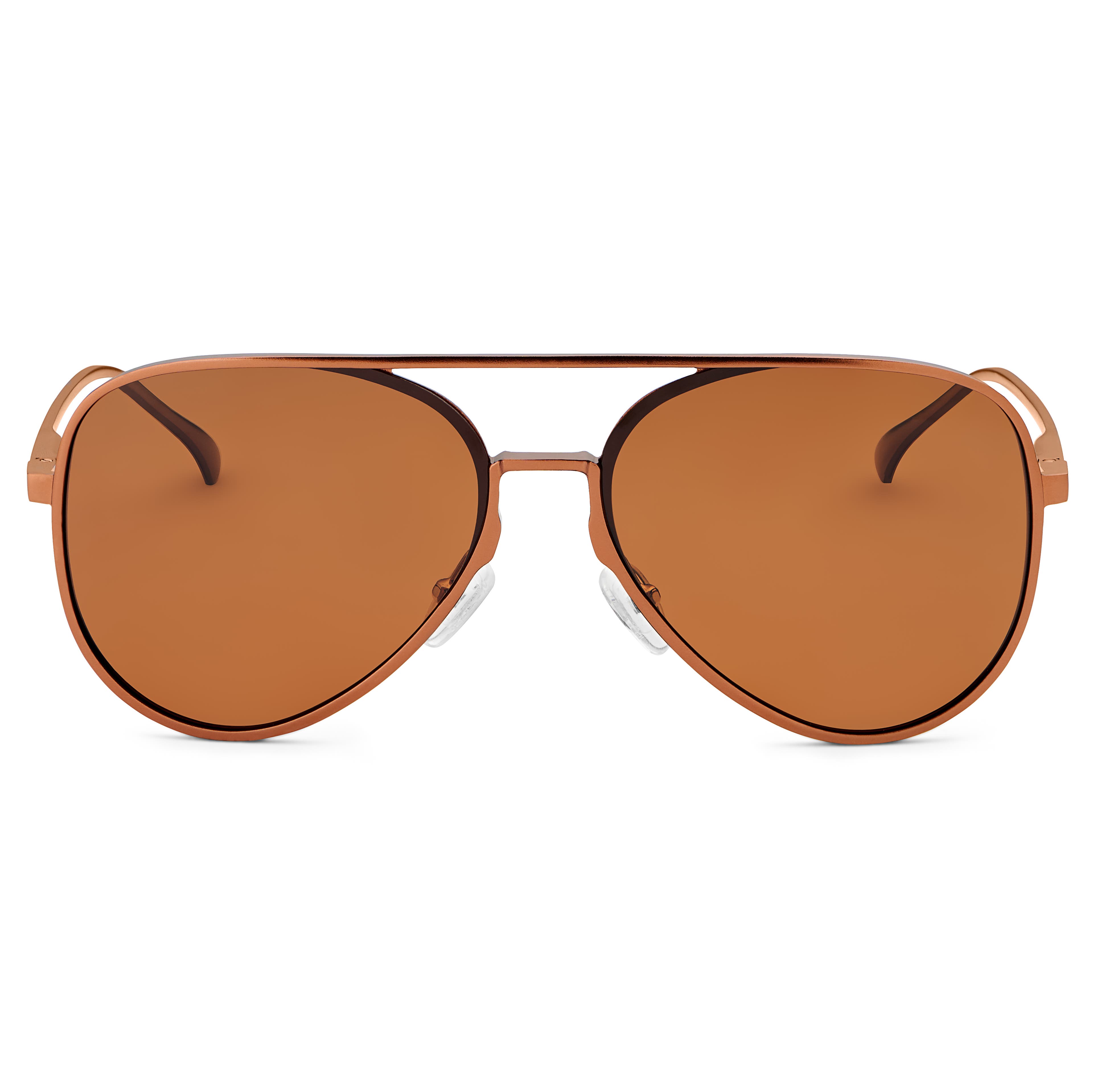 Bronzové polarizační sluneční brýle aviator 