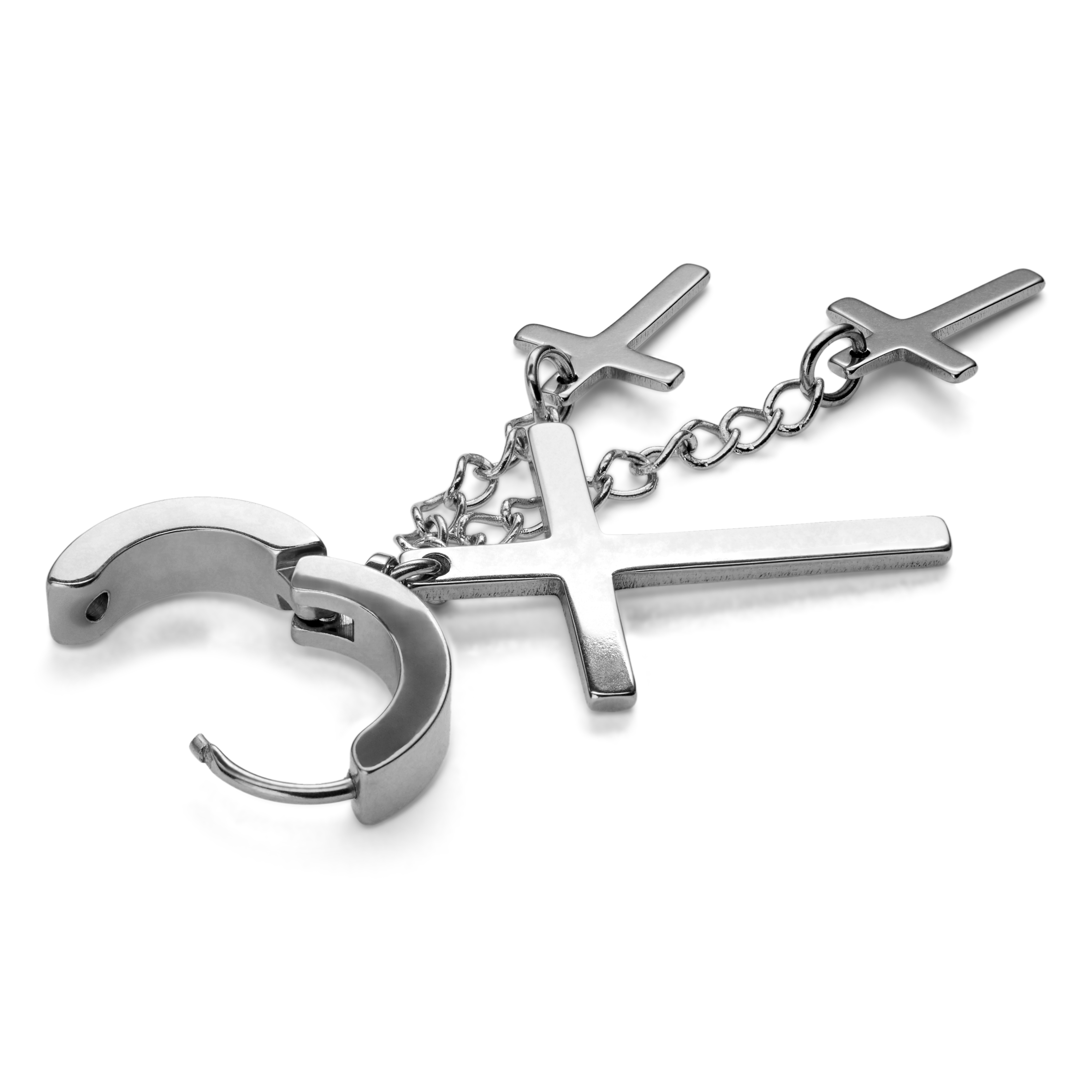 Silberfarbene Kreuz Trio Creole - 2