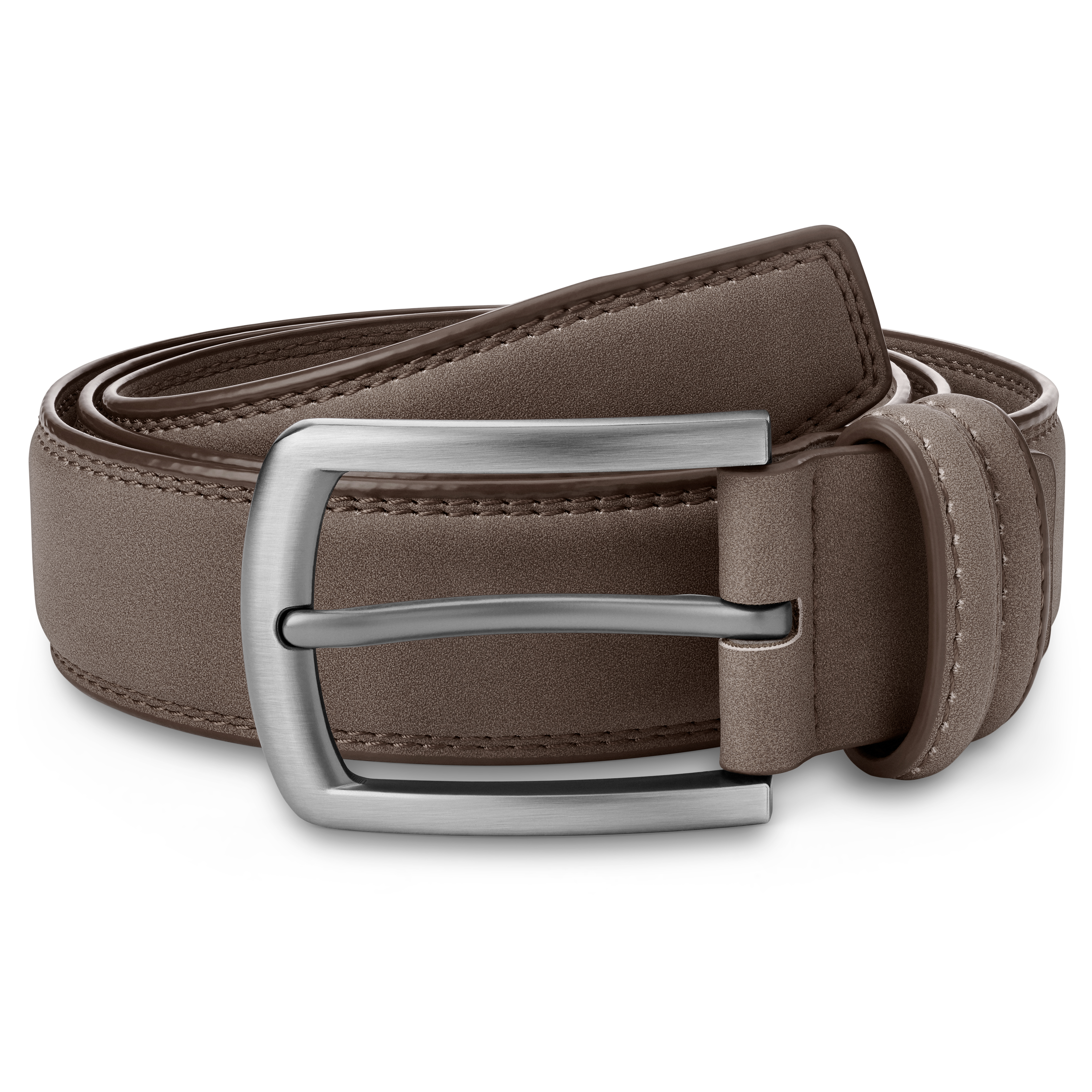 Dark Brown Traditional Faux Suede Belt