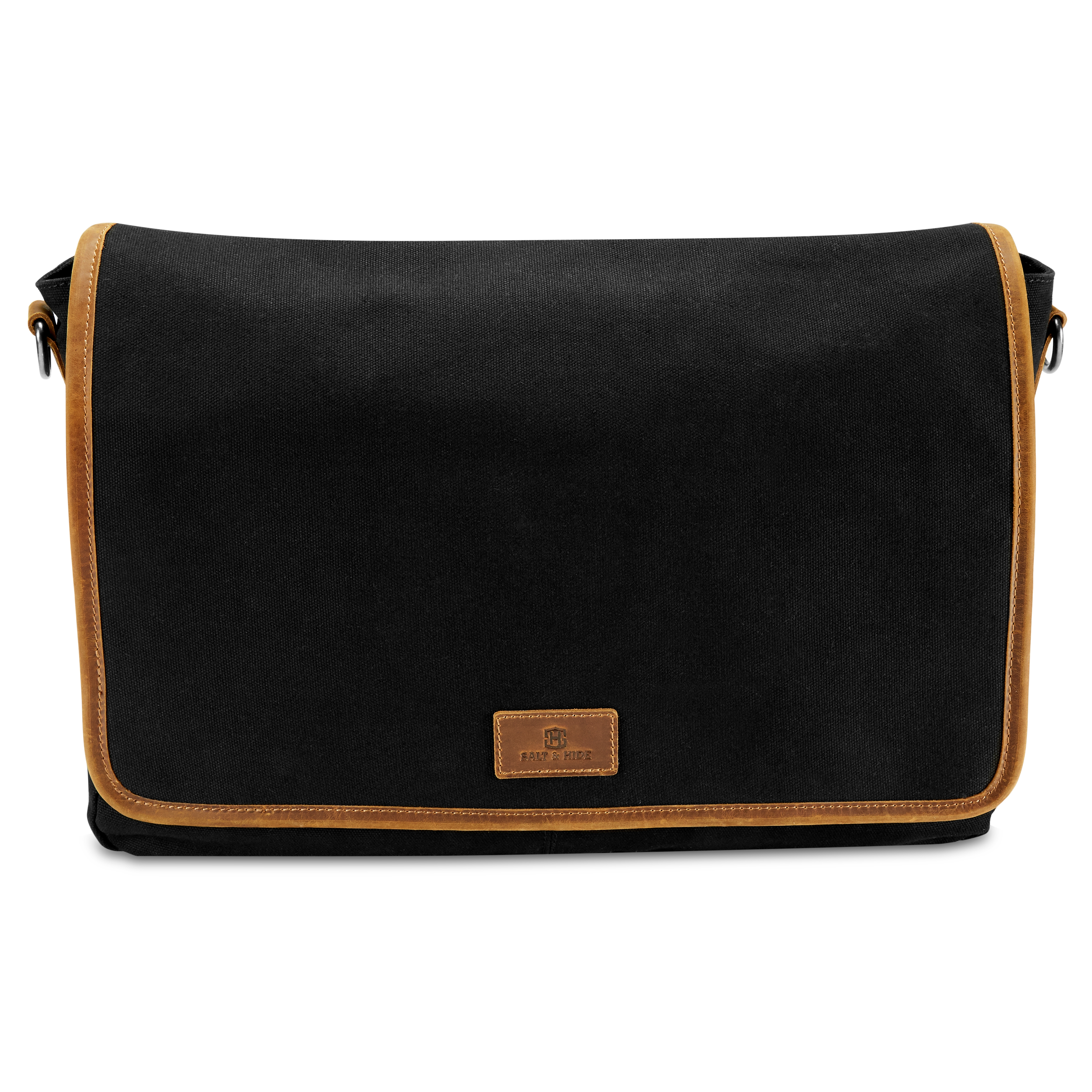 Saul Tarpa Messenger Tasche In Schwarz & Hellbraun - 3