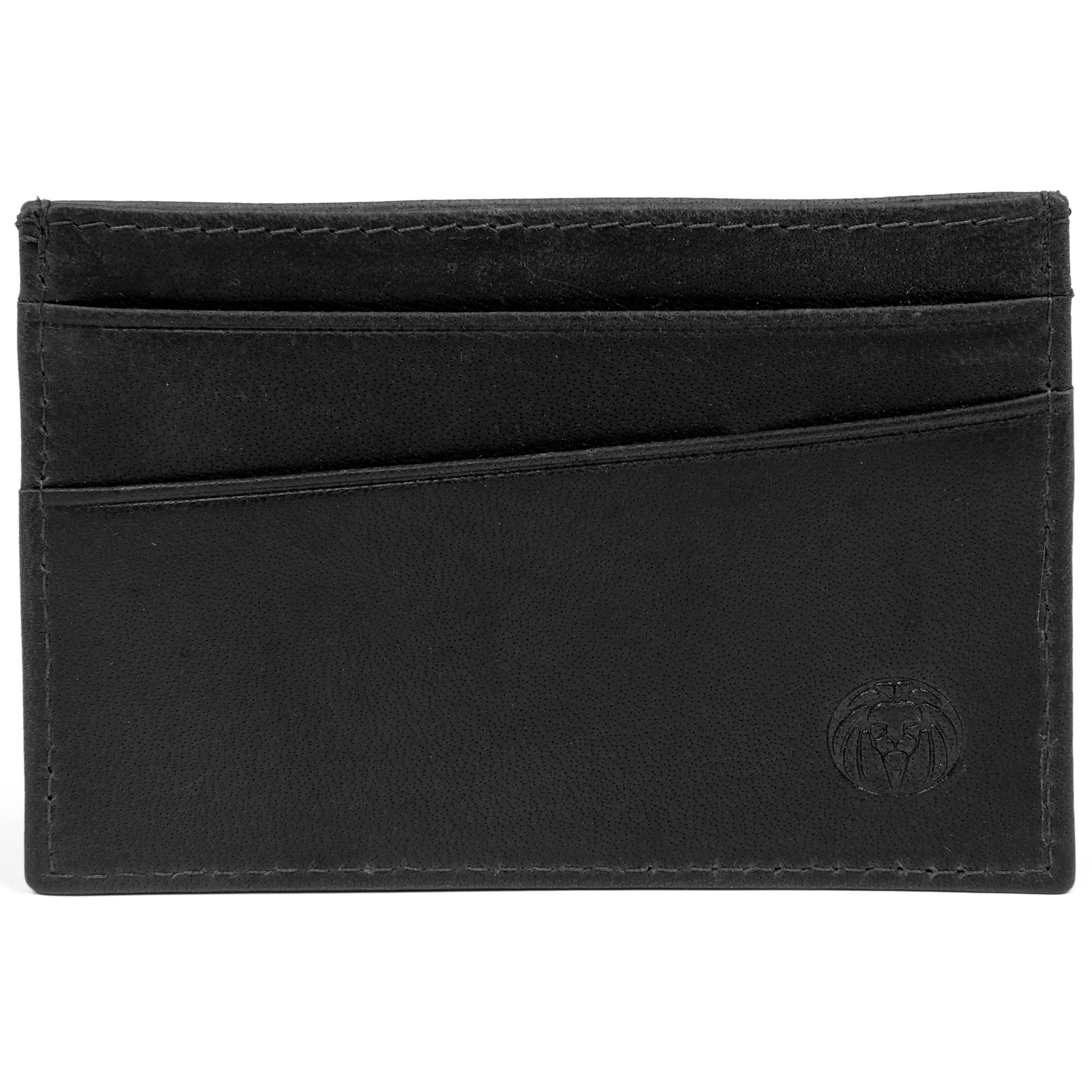 Mini porte-cartes Montreal en cuir noir RFID - 2