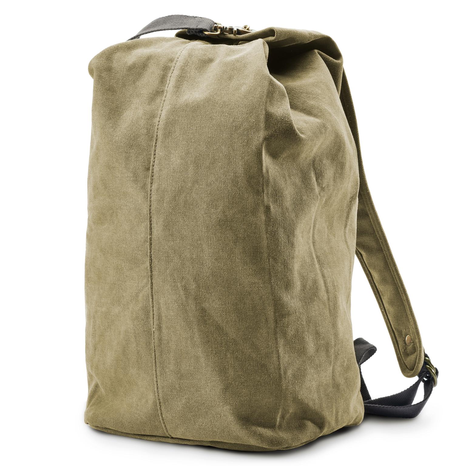 Army Green Vintage-Style Canvas Backpack Army Green Vintage-Style Canvas Backpack