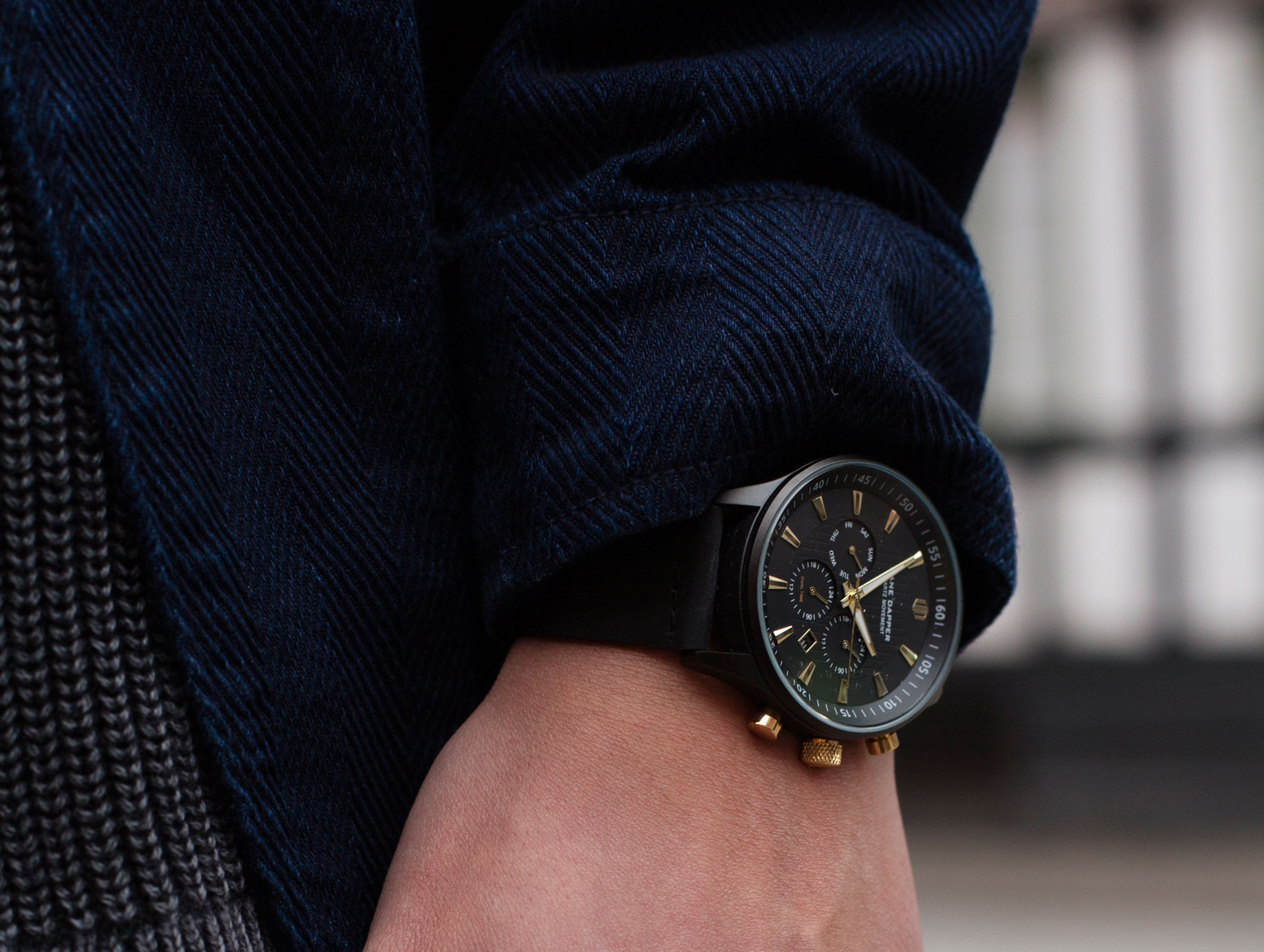 Black & Gold Troika Watch - 10