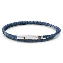 Blue leather bracelets