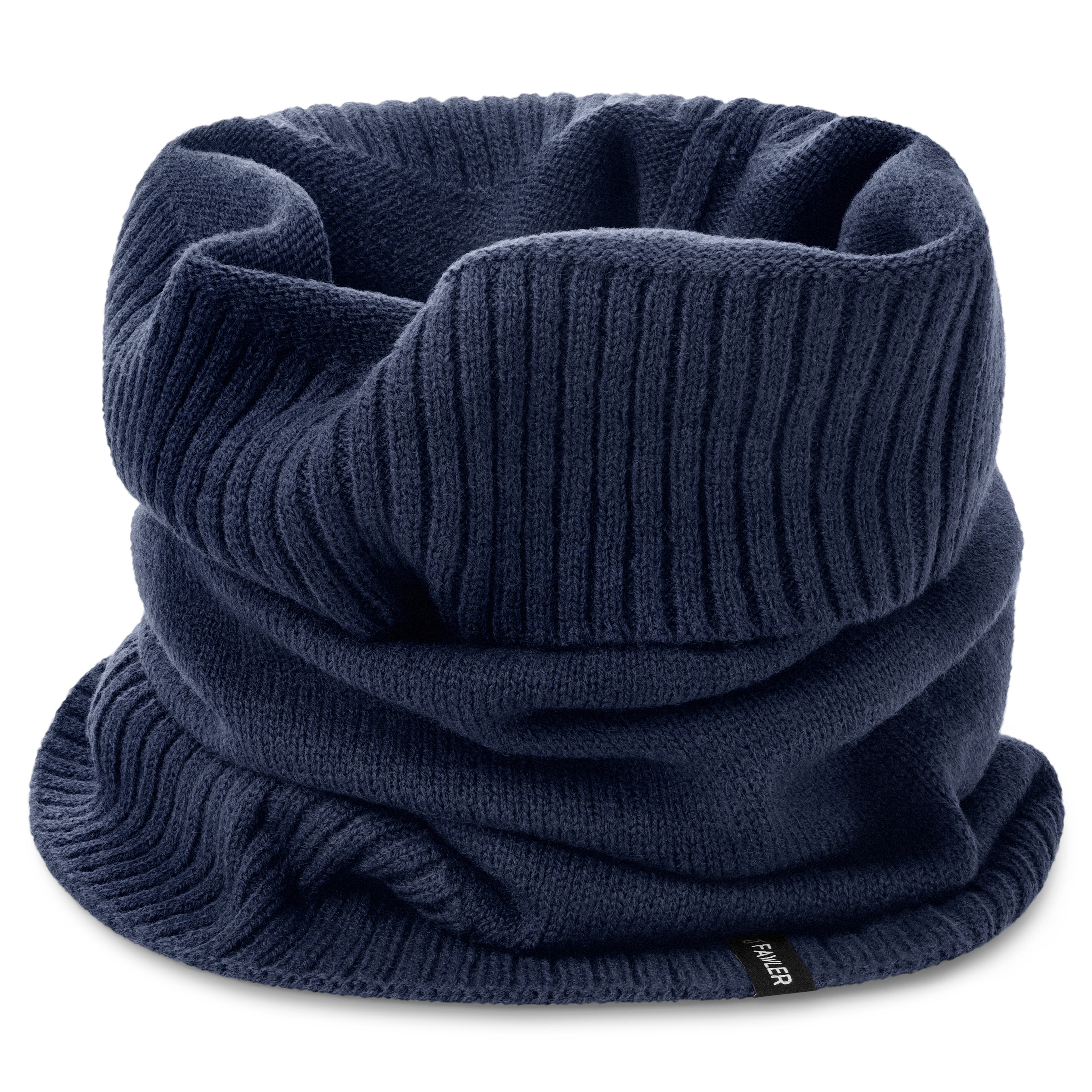Kaleb | Écharpe Tube bleu marine Kane en Mérinos Kaleb | Écharpe Tube bleu marine Kane en Mérinos