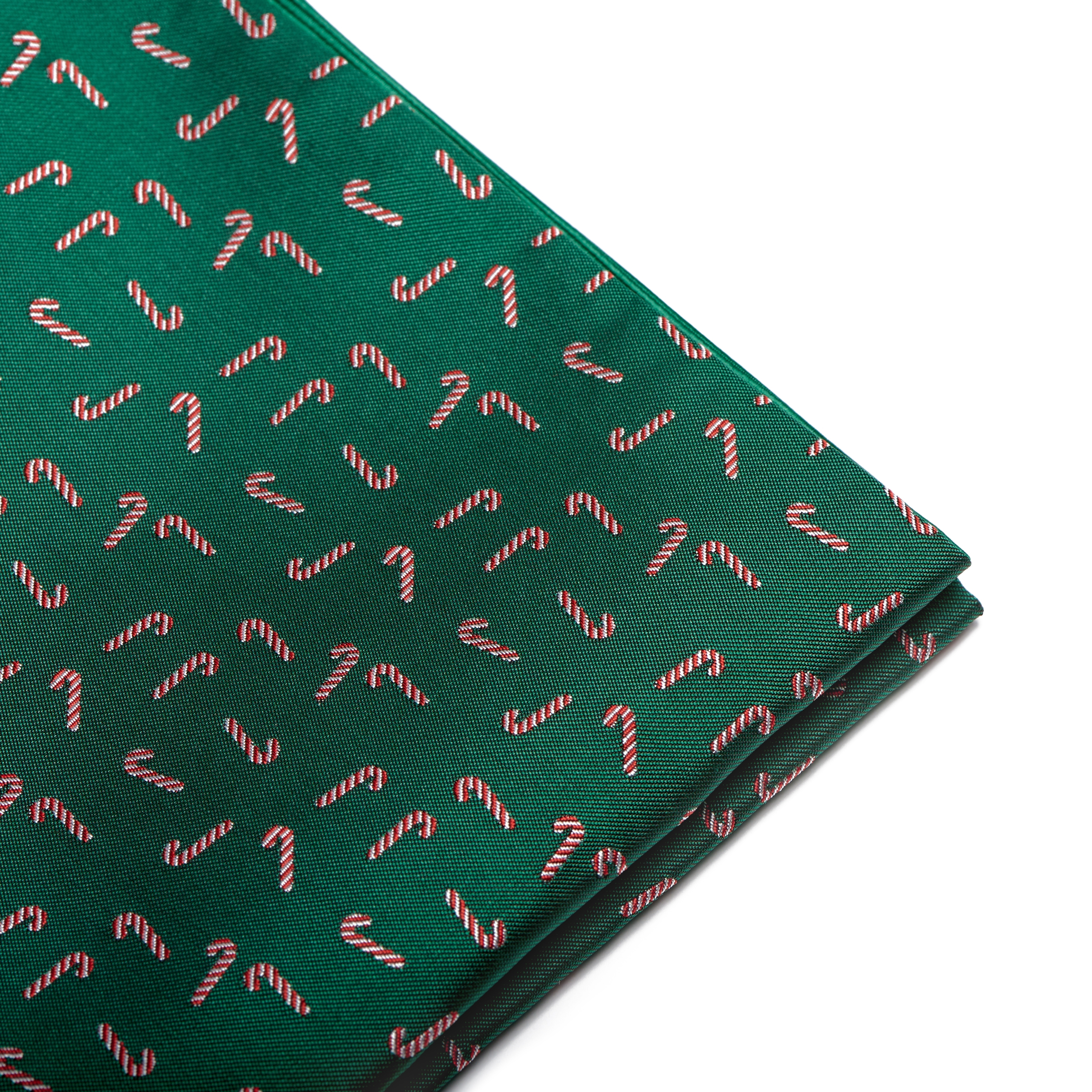 Green Christmas Candy Cane Pocket Square - 2