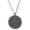 Silver-Tone Stainless Steel Viking Coin Cable Chain Necklace