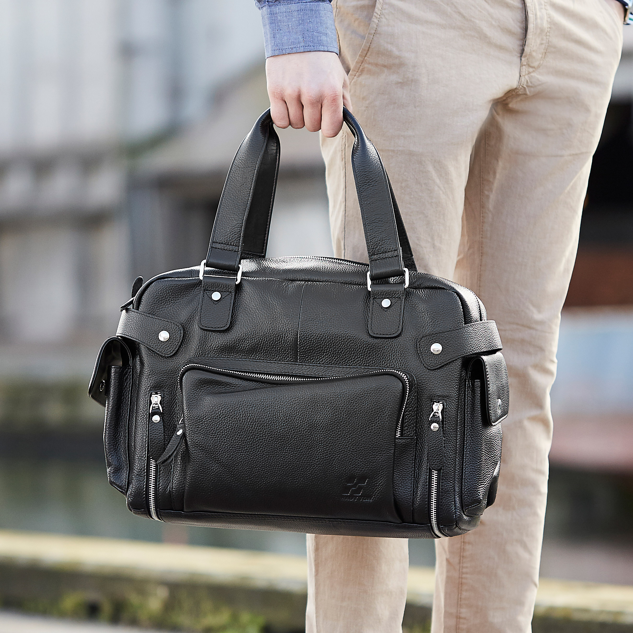 Exklusive schwarze VT Ledertasche - 15