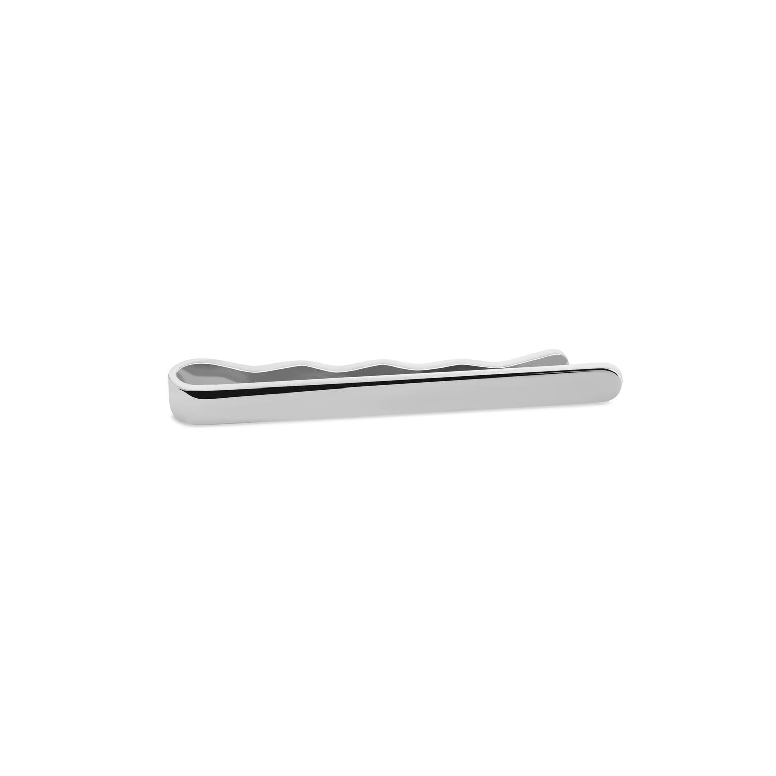 Polished Silver-Tone 4 cm Rounded Tie Bar Polished Silver-Tone 4 cm Rounded Tie Bar
