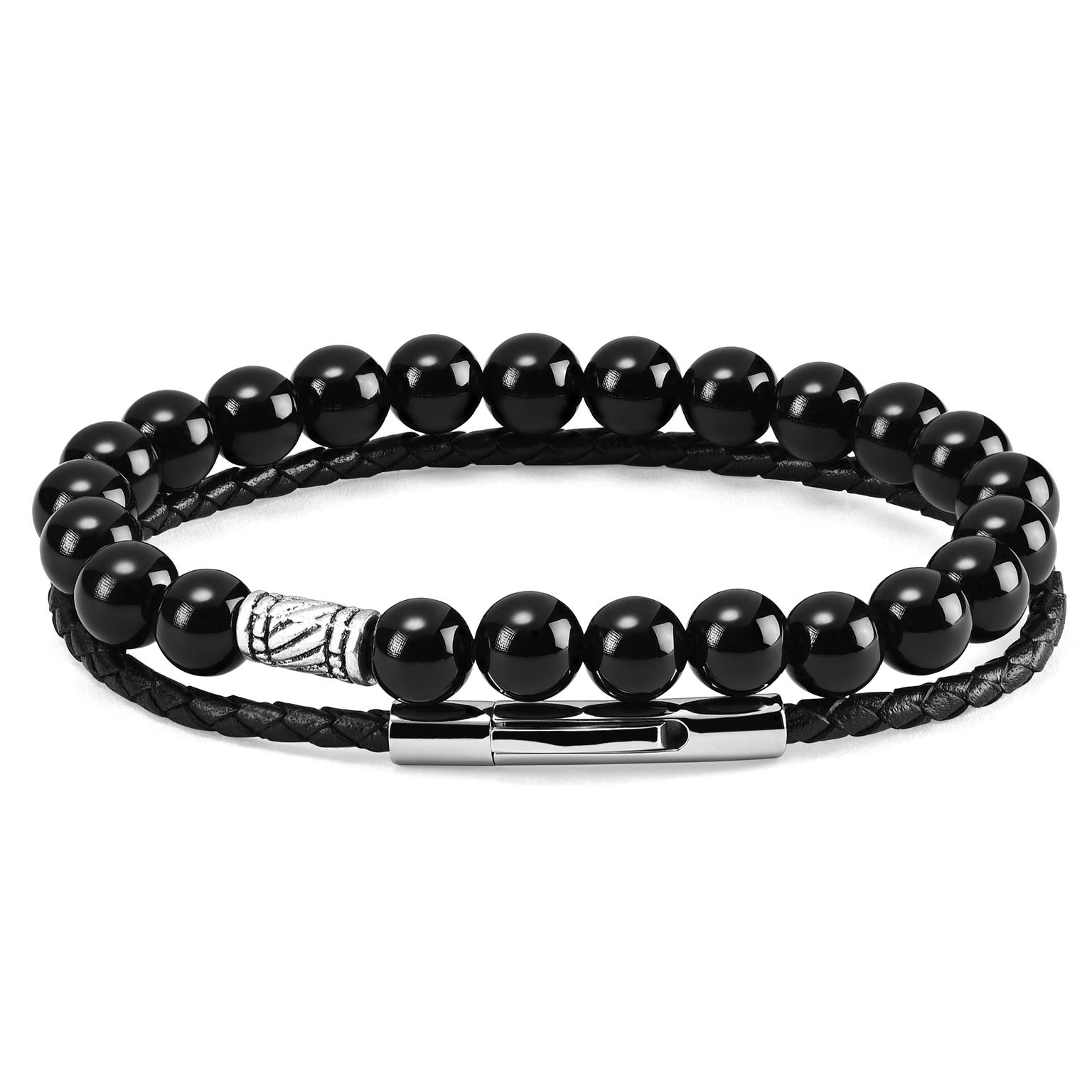 Pulsera de piedras negras puras Fario Pulsera de piedras negras puras Fario