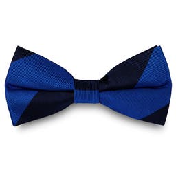 Royal Blue & Navy Stripe Silk Pre-Tied Bow Tie
