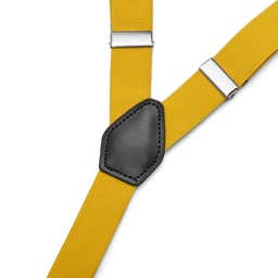 Slim Golden Yellow Split Button Braces  - 2 - gallery