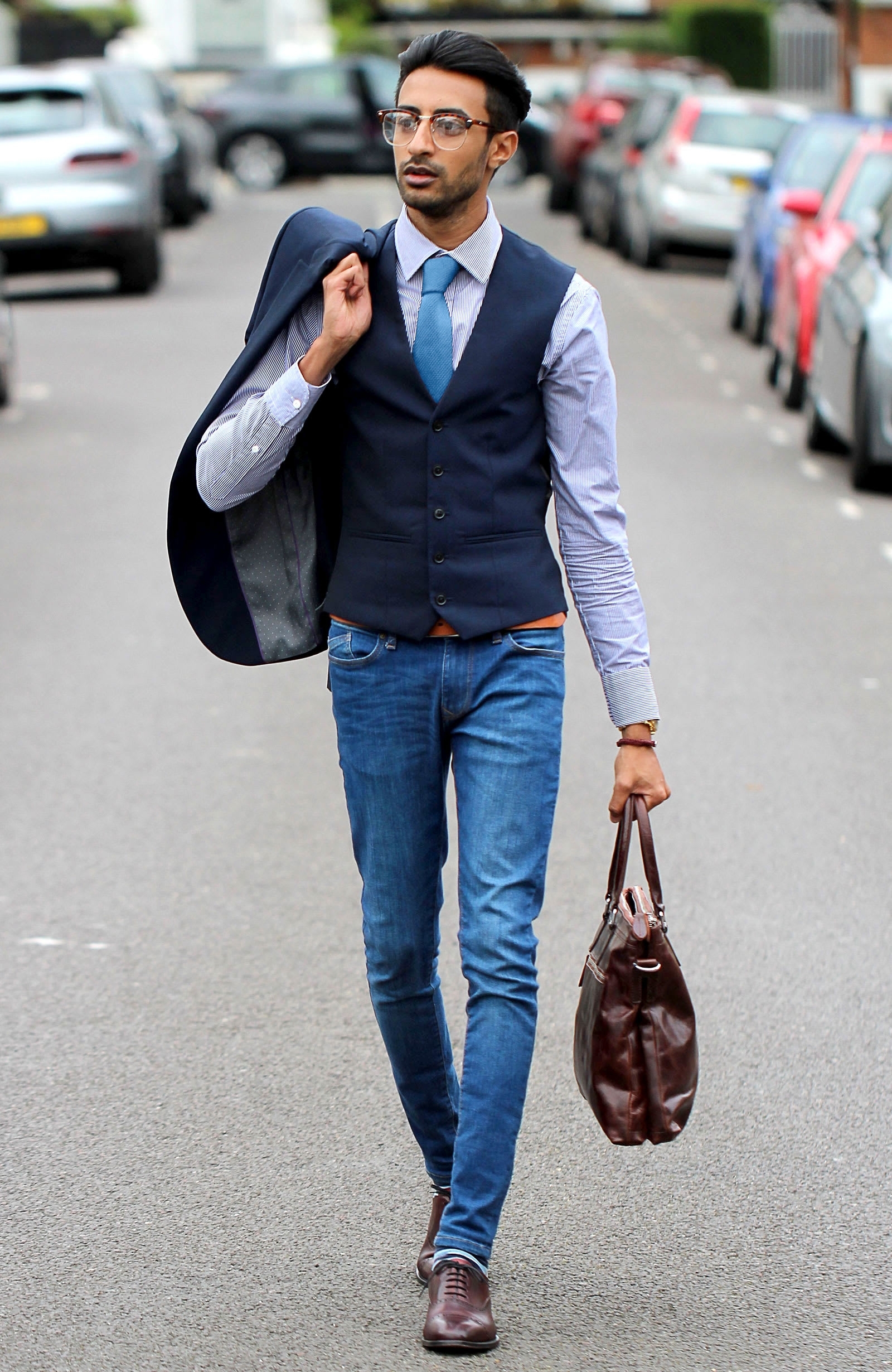 Cornflower Blue Knitted Tie - 6