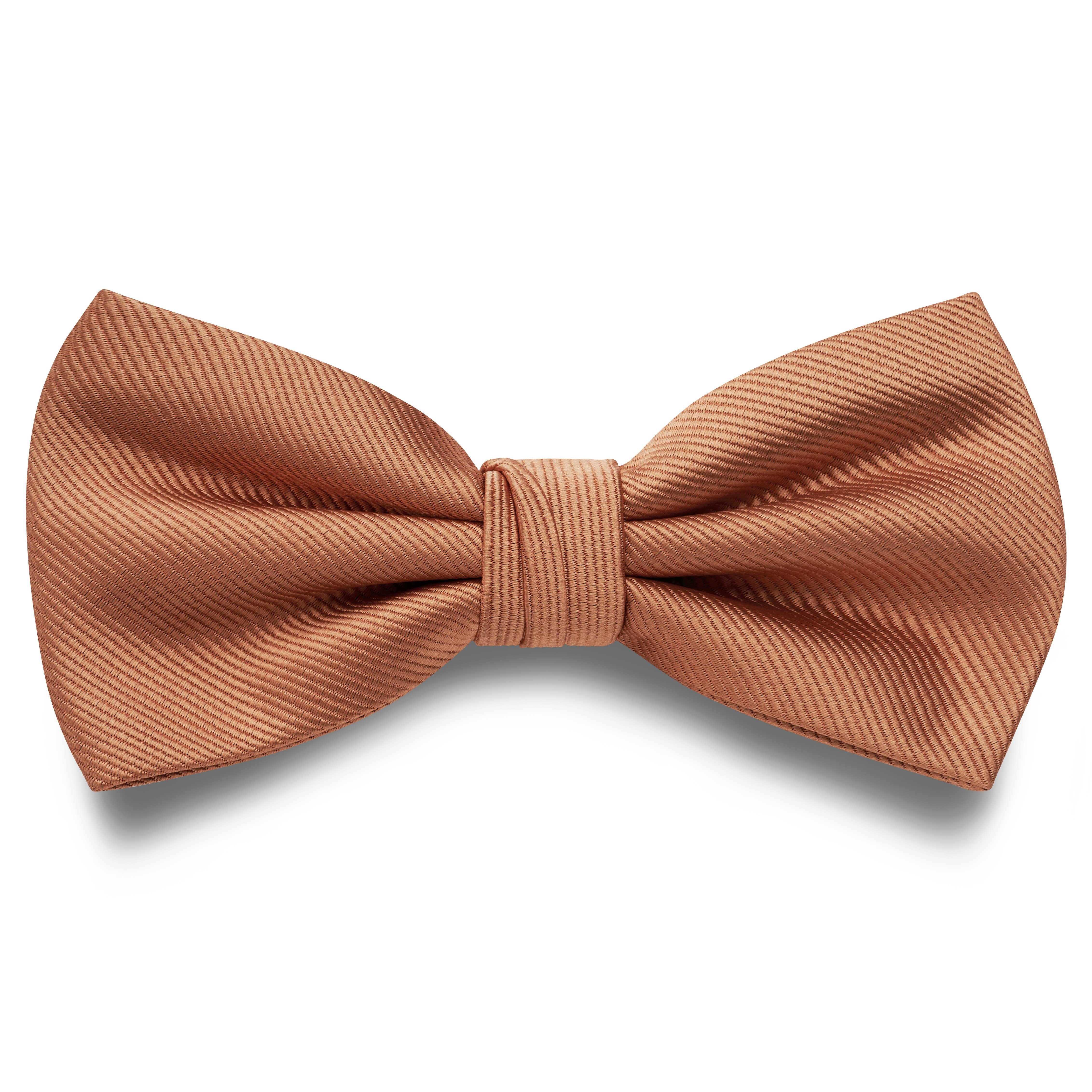 Vorgebundene Fliege und Einstecktuch Set in Cognac - 2