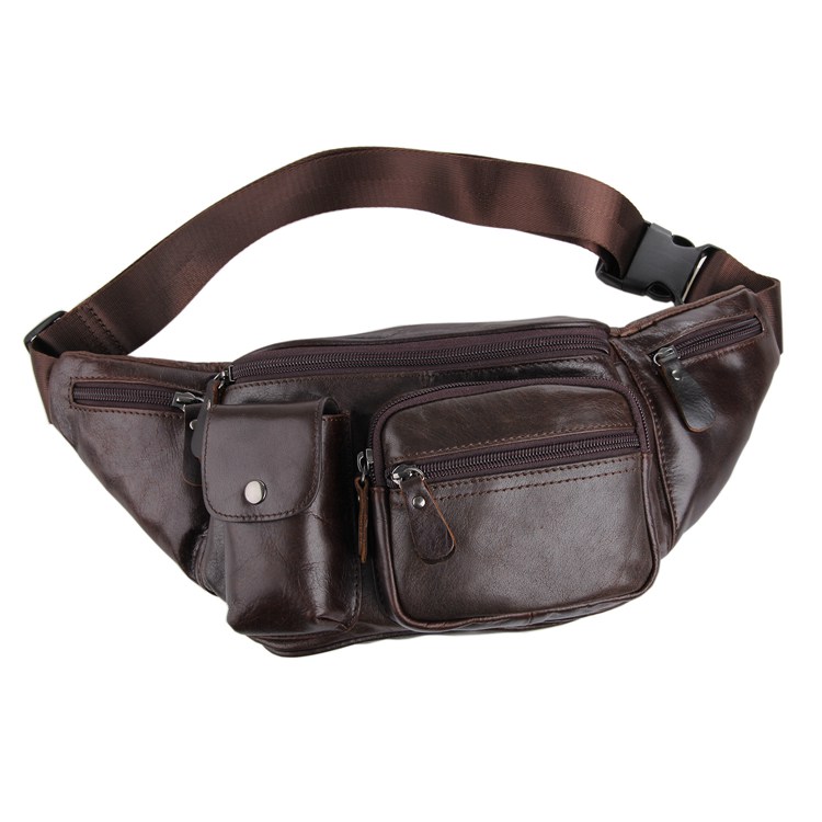 Brown Leather Hip Pack - 4