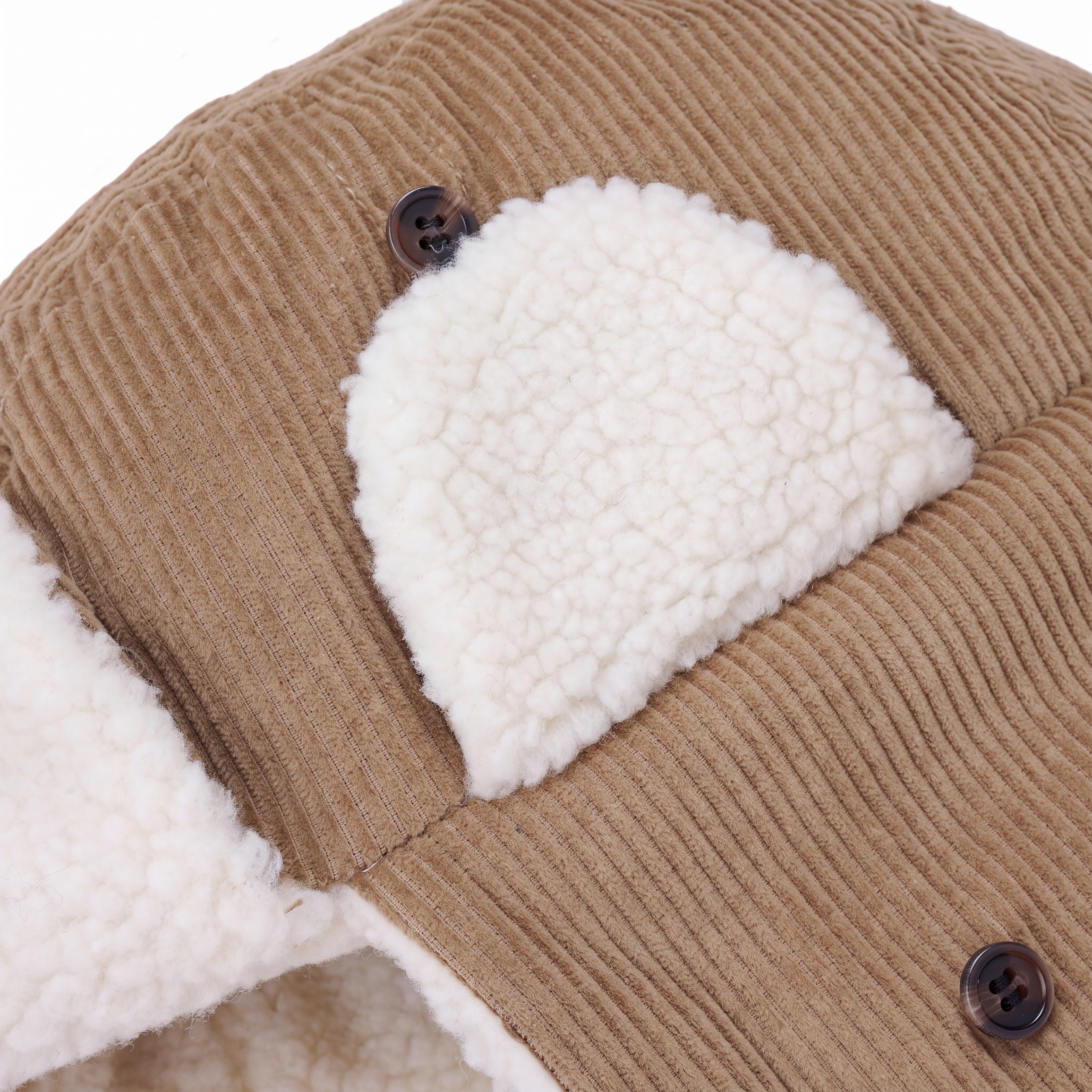 Dawson | Lys Taupe Fløjl Sherpa-foret Trapper Hue - 2