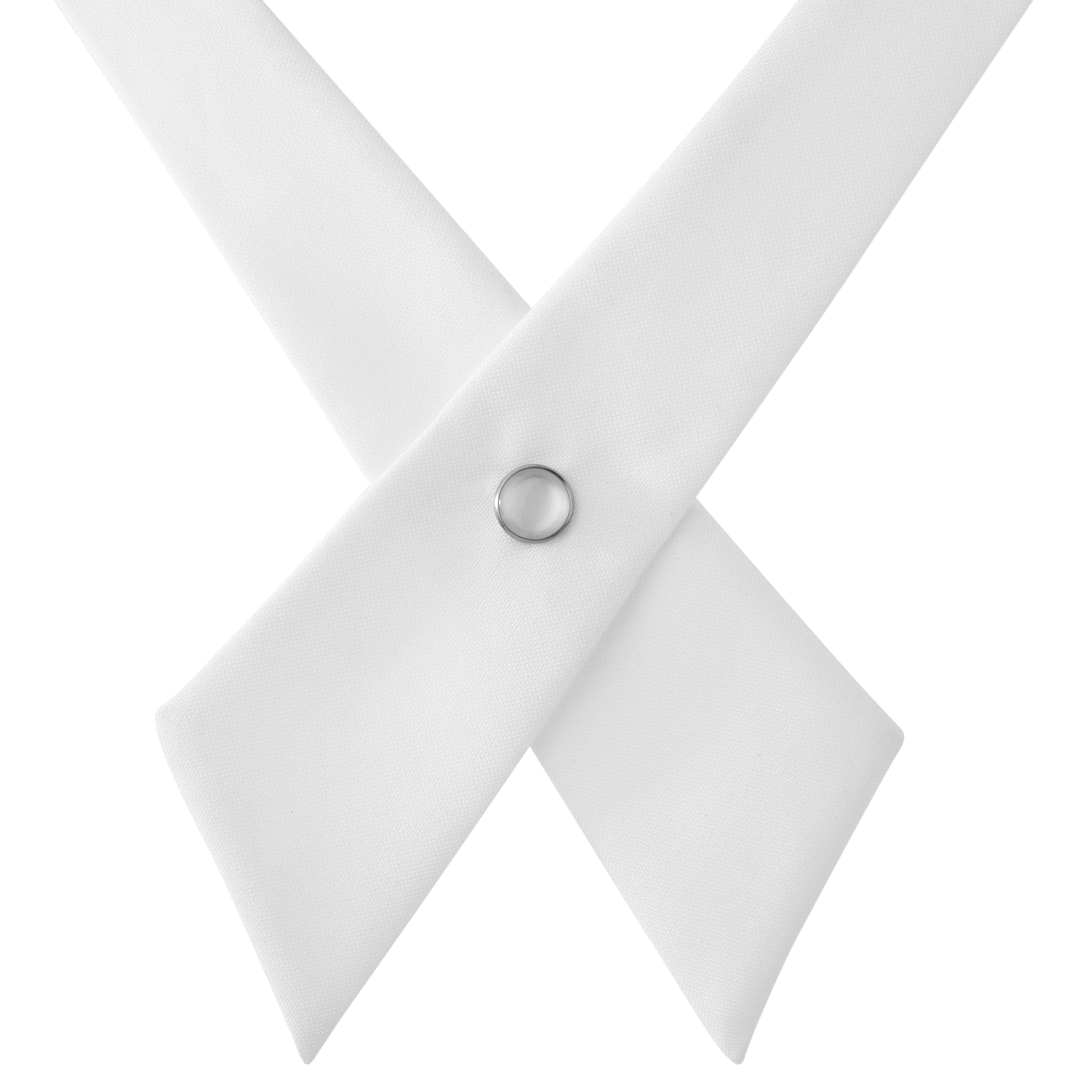 Classic White Polyester Crossover Tie