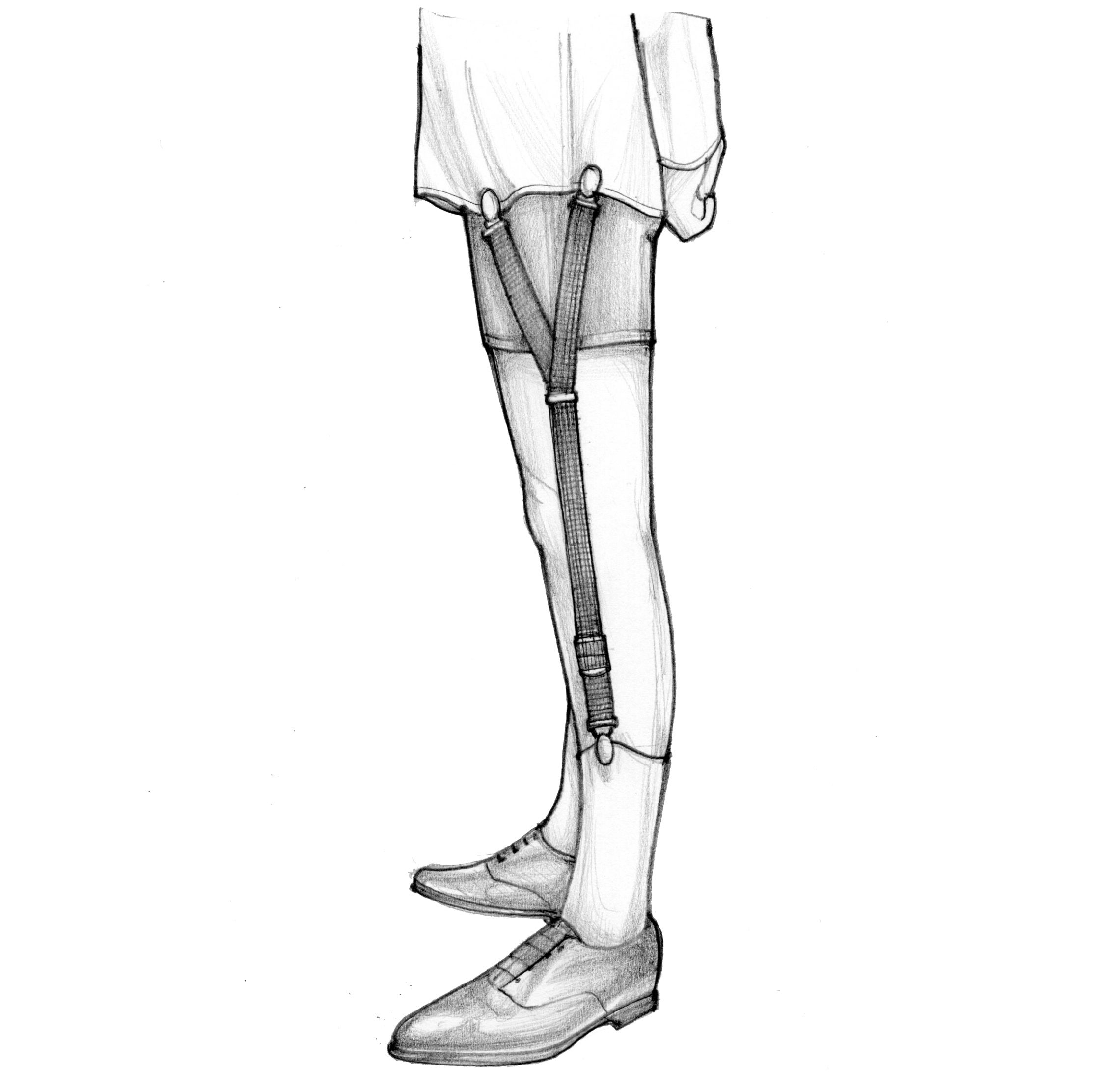 2-Pack Black Y-Style Shirt Garters - 3