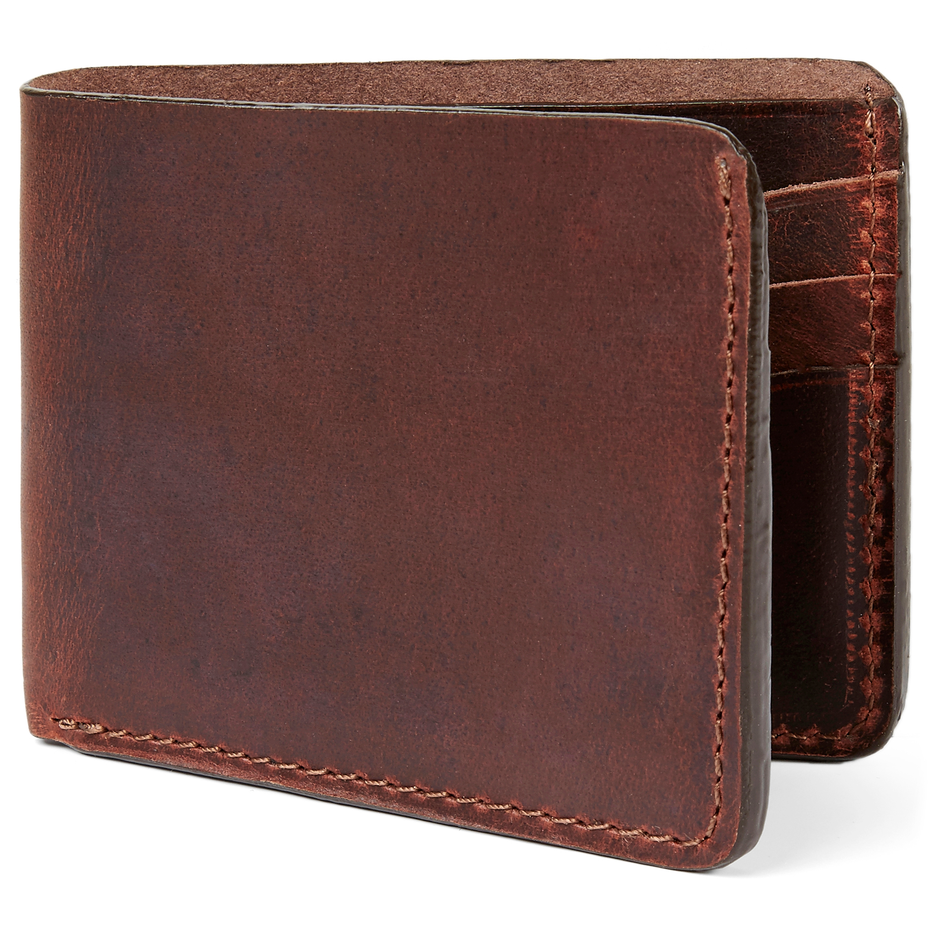 Brązowe etui na karty z prawdziwej skóry - 1