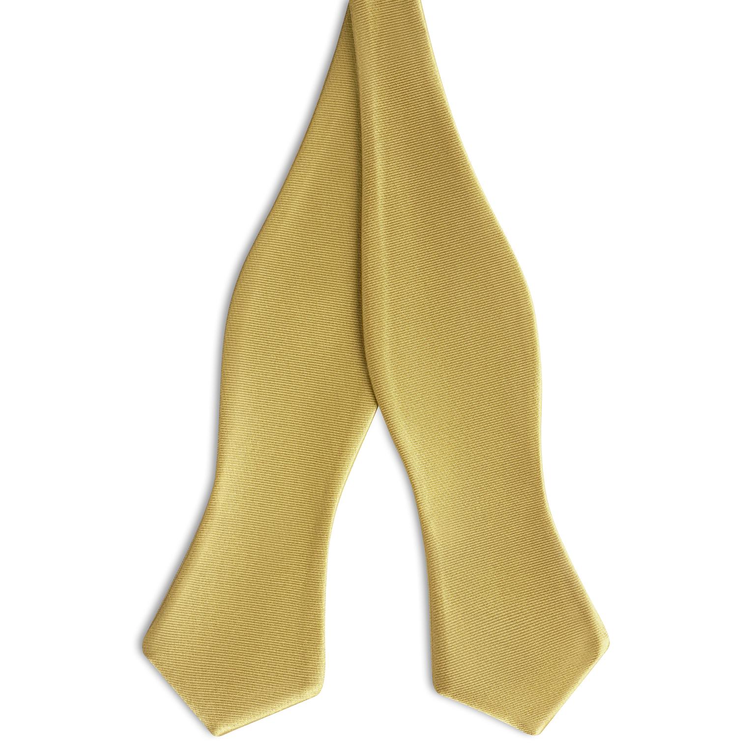 Mustard Yellow Self-Tie Satin Diamond Tip Bow Tie Mustard Yellow Self-Tie Satin Diamond Tip Bow Tie