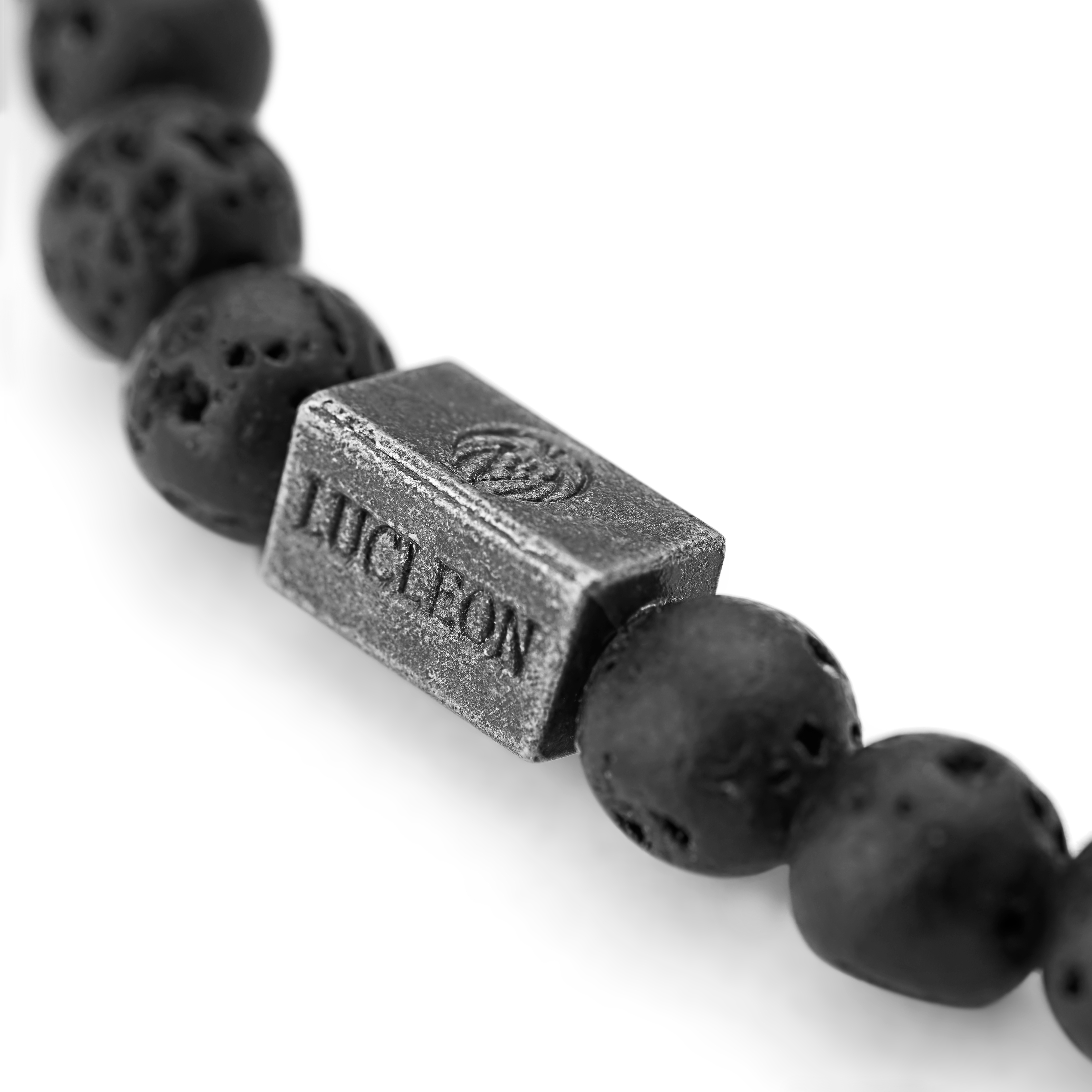 Lava Sten & Hæmatit Kors Armbånd Sæt - 4