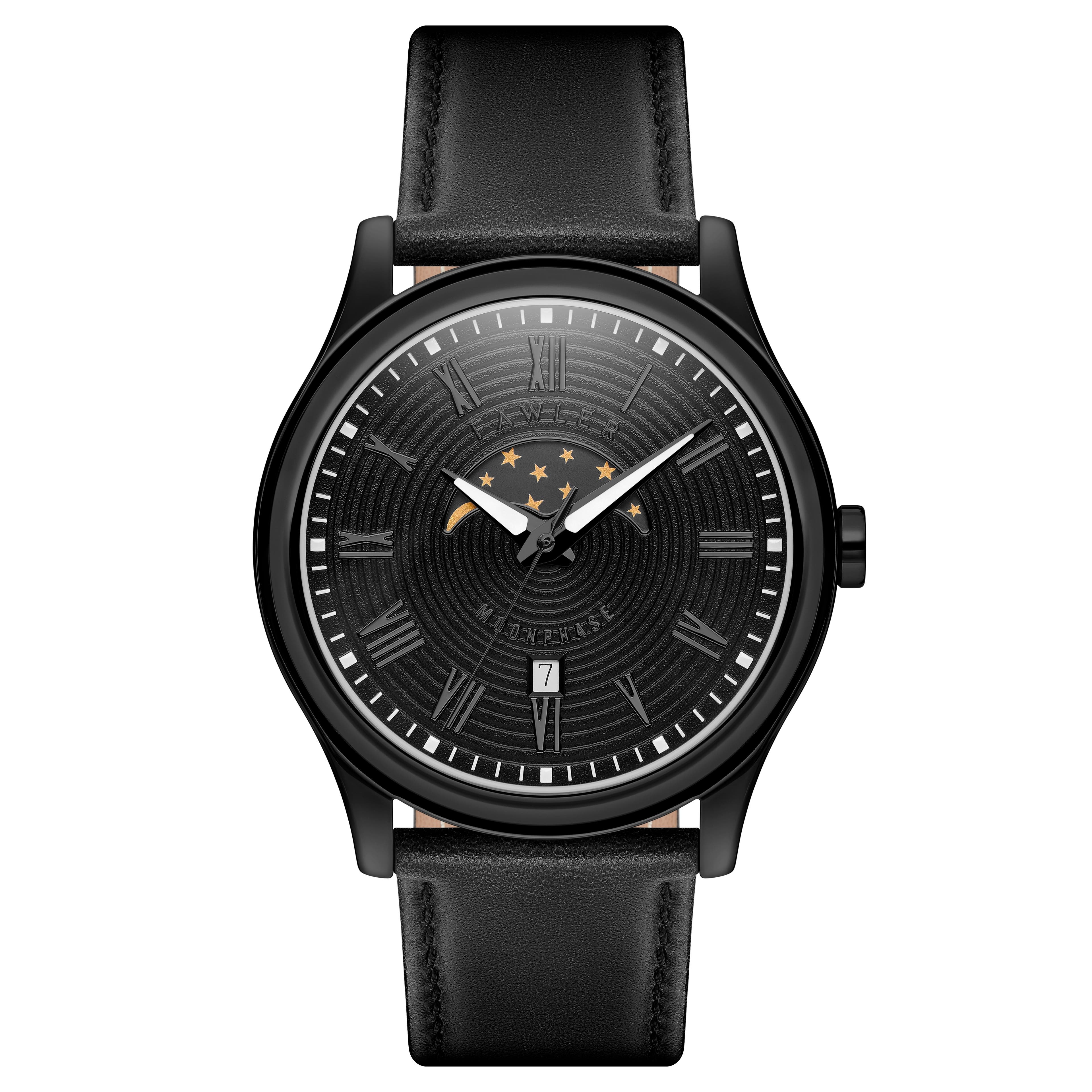 Imperator | Black Stainless Steel Moonphase Watch