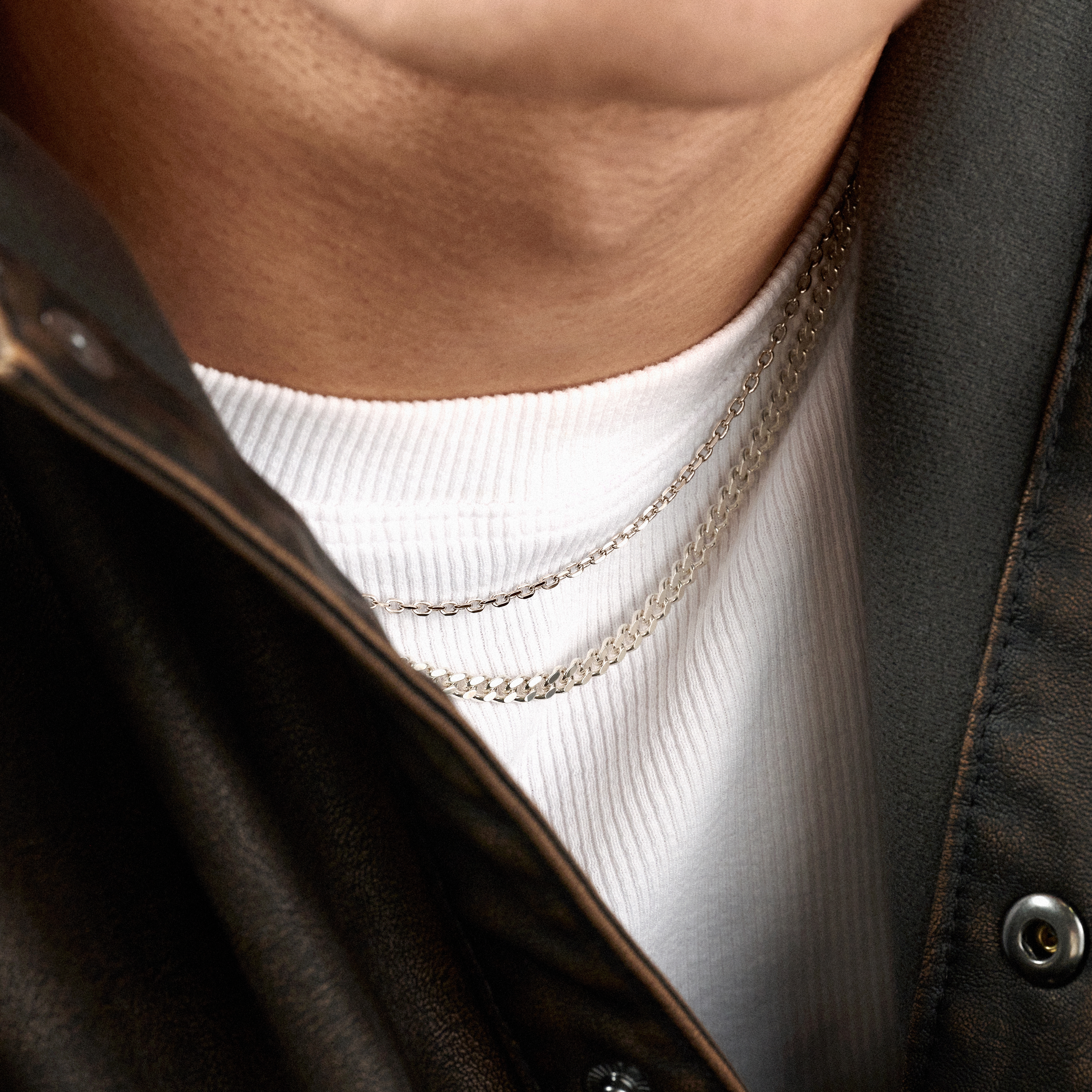 Argentia | 2 mm náhrdelník z káblovej retiazky zo surového mincového striebra 925 bez povrchovej úpravy - 2