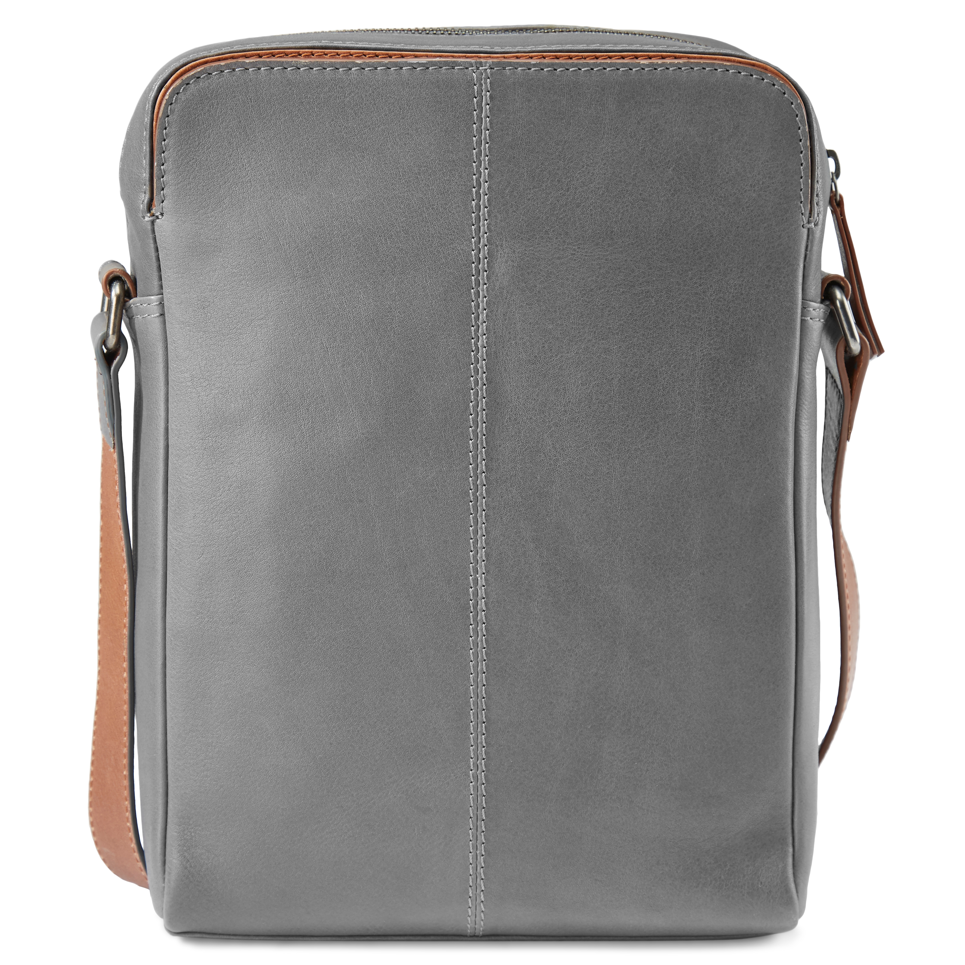 Szaro-kasztanowa skórzana torba na ramię Laurie - 3