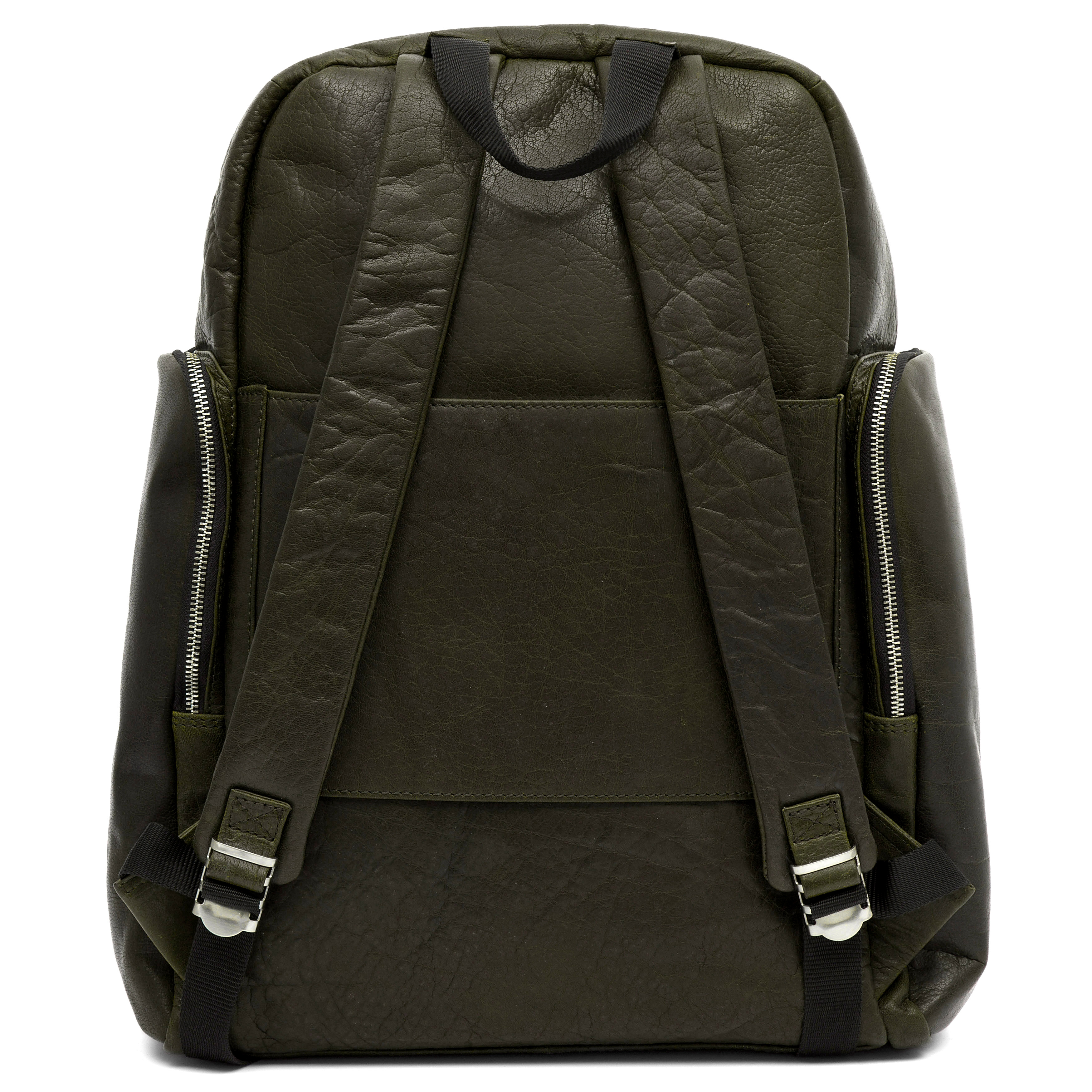 Montreal Olive Leather Backpack - 4