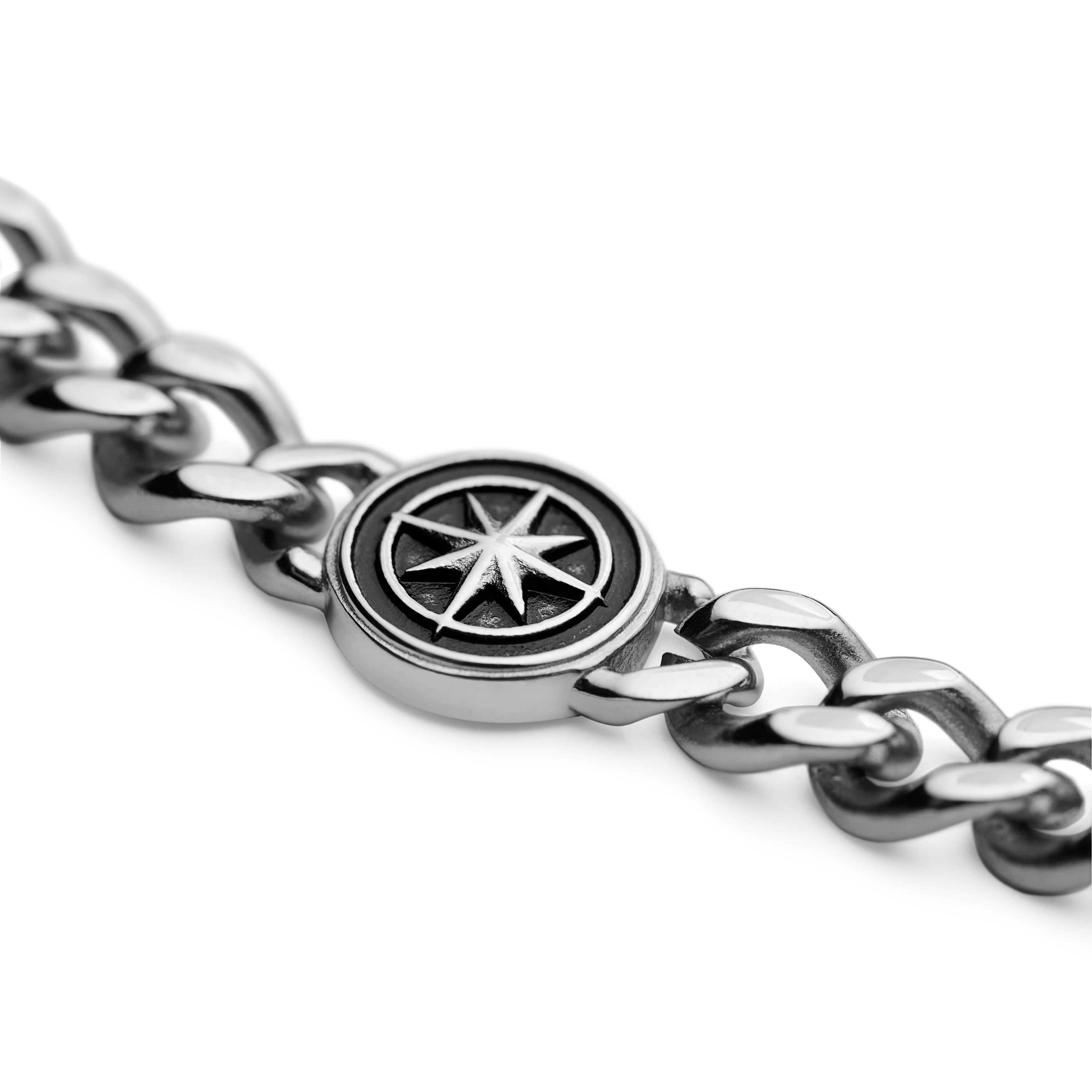 Atlas | Silver-tone Stainless Steel North Star Bracelet - 7
