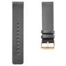 Grey Leather Watch Strap with Gold-Tone Buckle