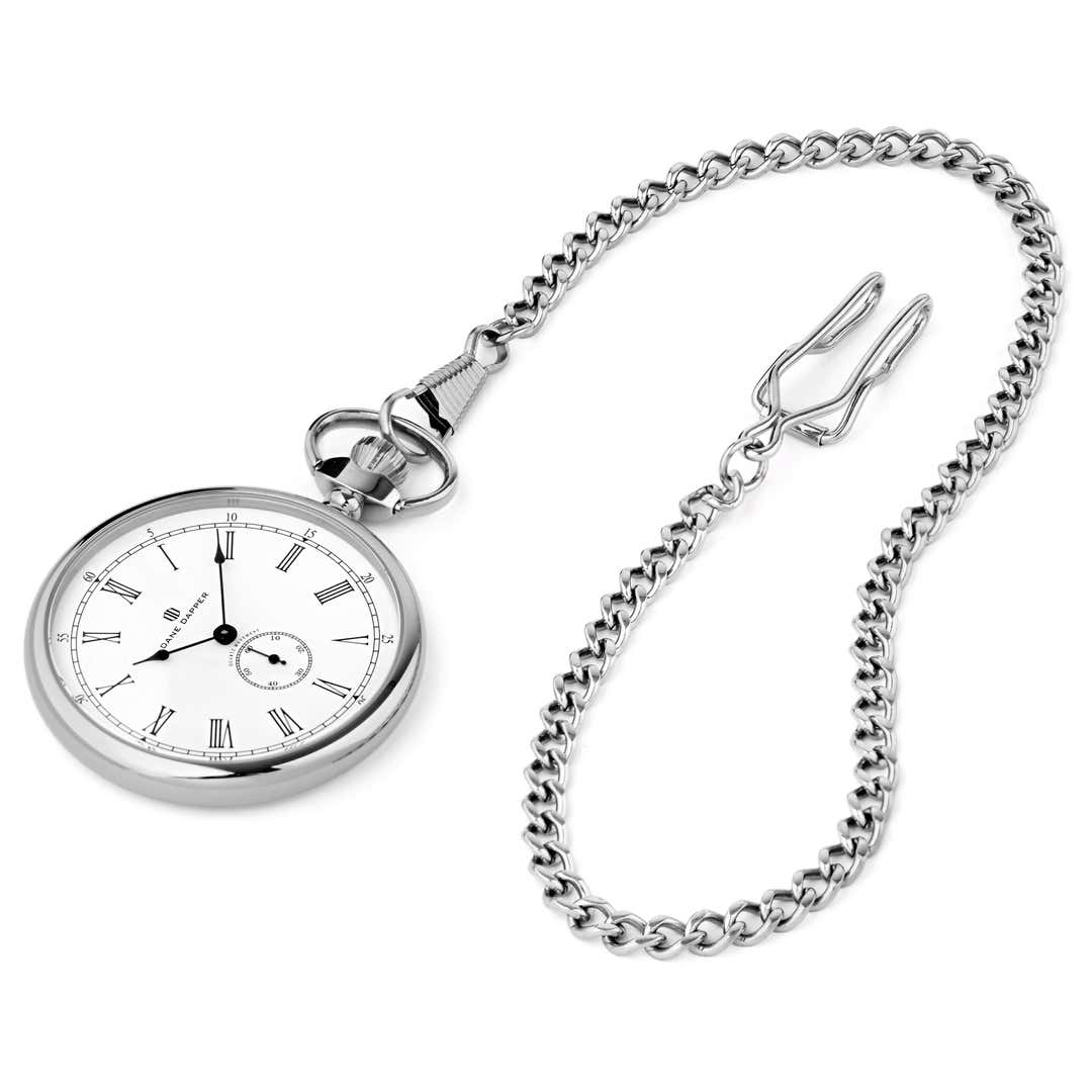 Silver-Toned & White Time Keeper Pocket Watch | In stock! | Apothecary87