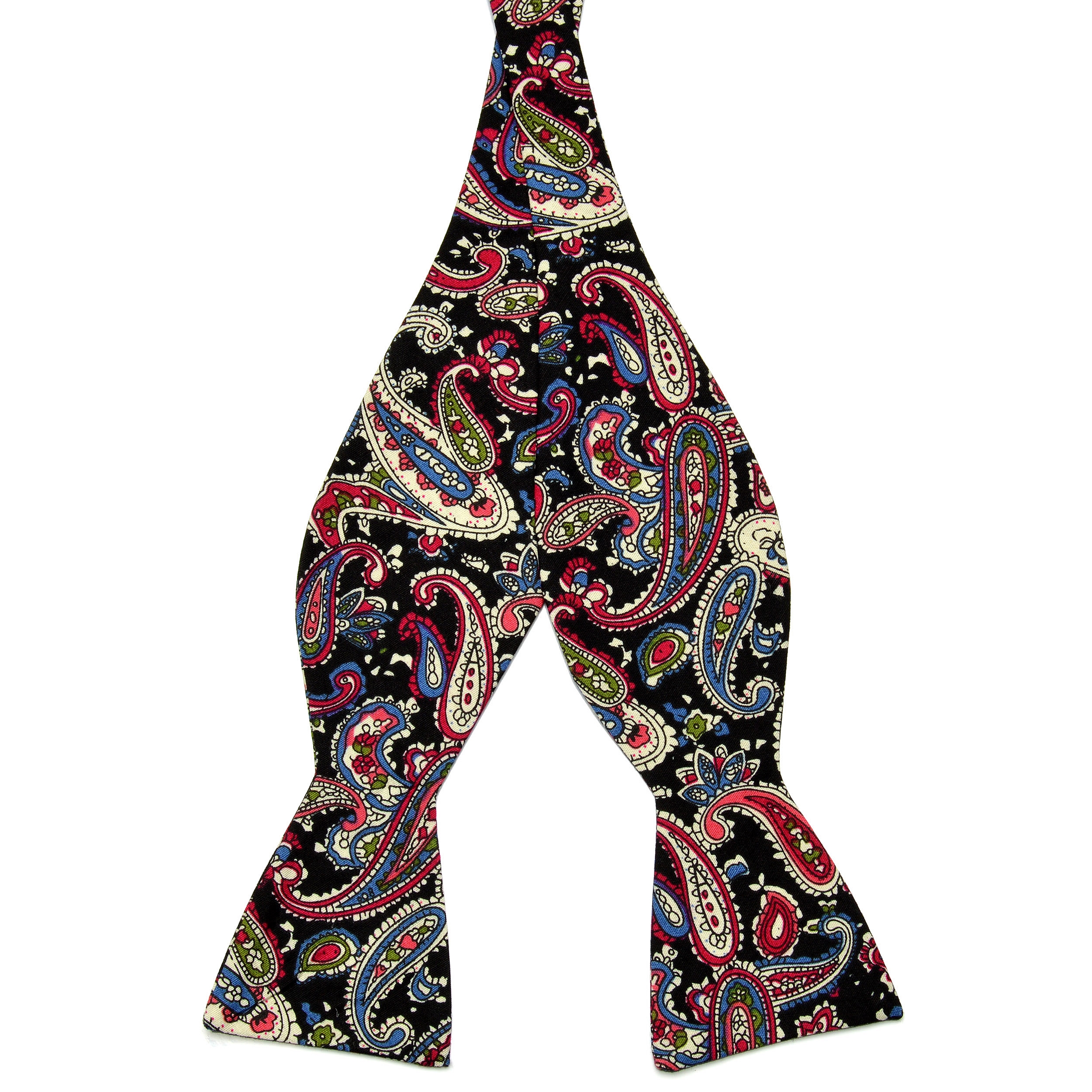 Blå/Rød Retro Bomulds Selvbinder Butterfly - 1