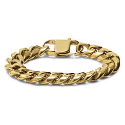 14mm Gold-Tone Stainless Steel Curb Chain Bracelet