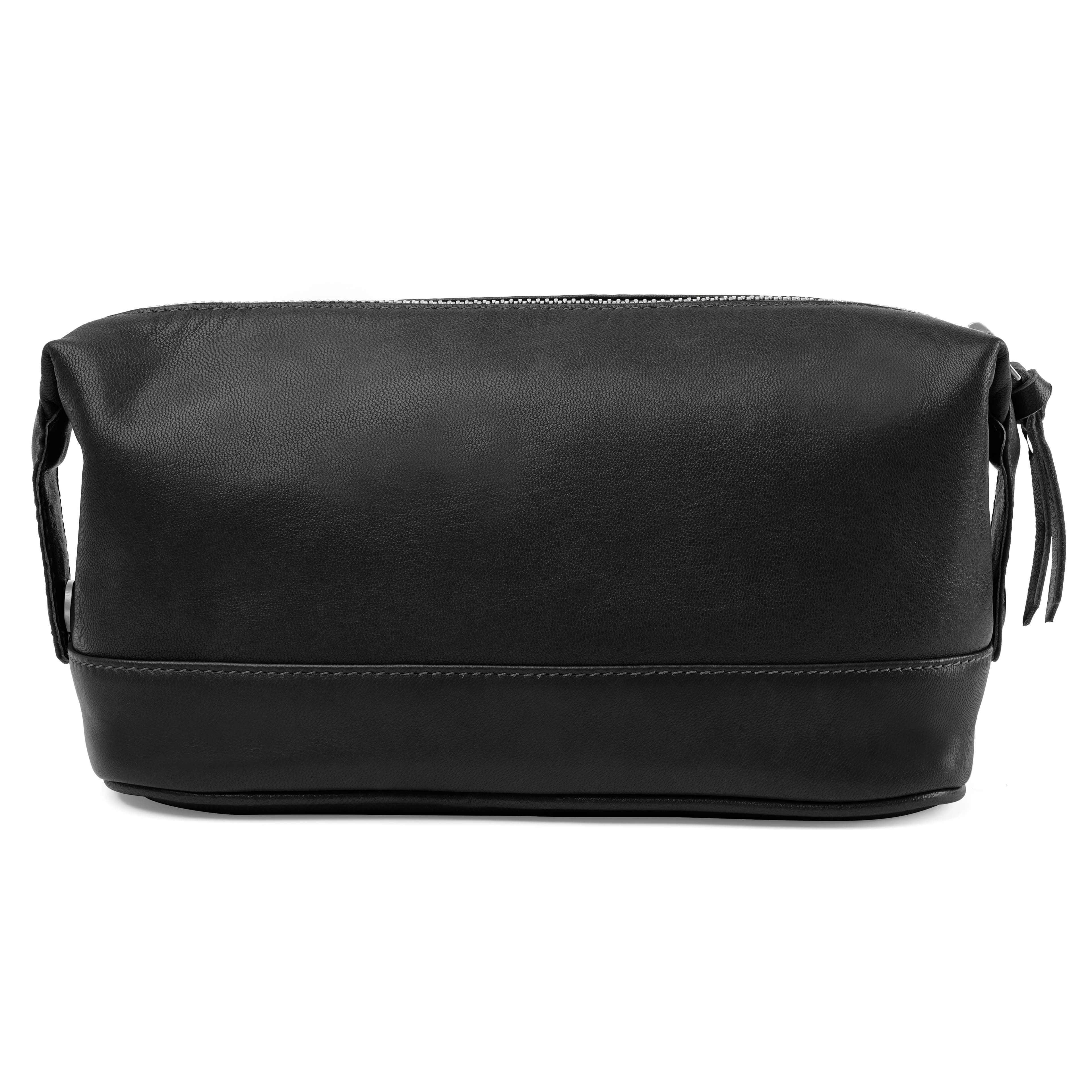 Toiletry Bag | Black Goat Leather