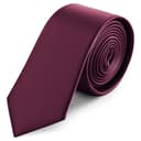 6 cm schmale, purpurrote Satin-Krawatte 6 cm schmale, purpurrote Satin-Krawatte